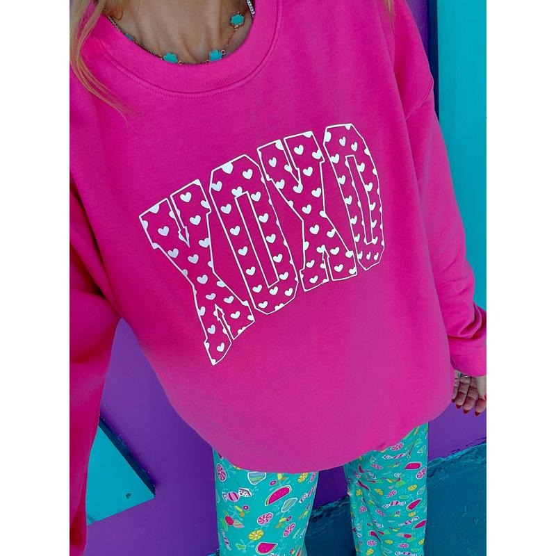 XOXO with Hearts Sweatshirt T-Shirts, Hoodie | PodTeesHub.com
