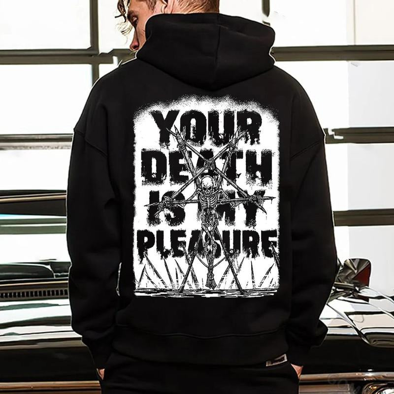 YOUR DEATH IS MY PLEASURE Execution Rack Skeleton Print Men's Hoodie T-Shirts, Sweatshirt | PodTeesHub.com