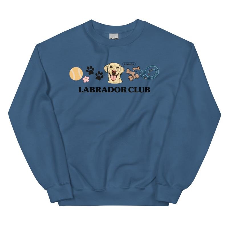 Yellow Lab Club Sweatshirt - Unisex Apparel Relaxed Fit Printed In The USA Clothing Womenswear Casual Comfort Cotton Top...