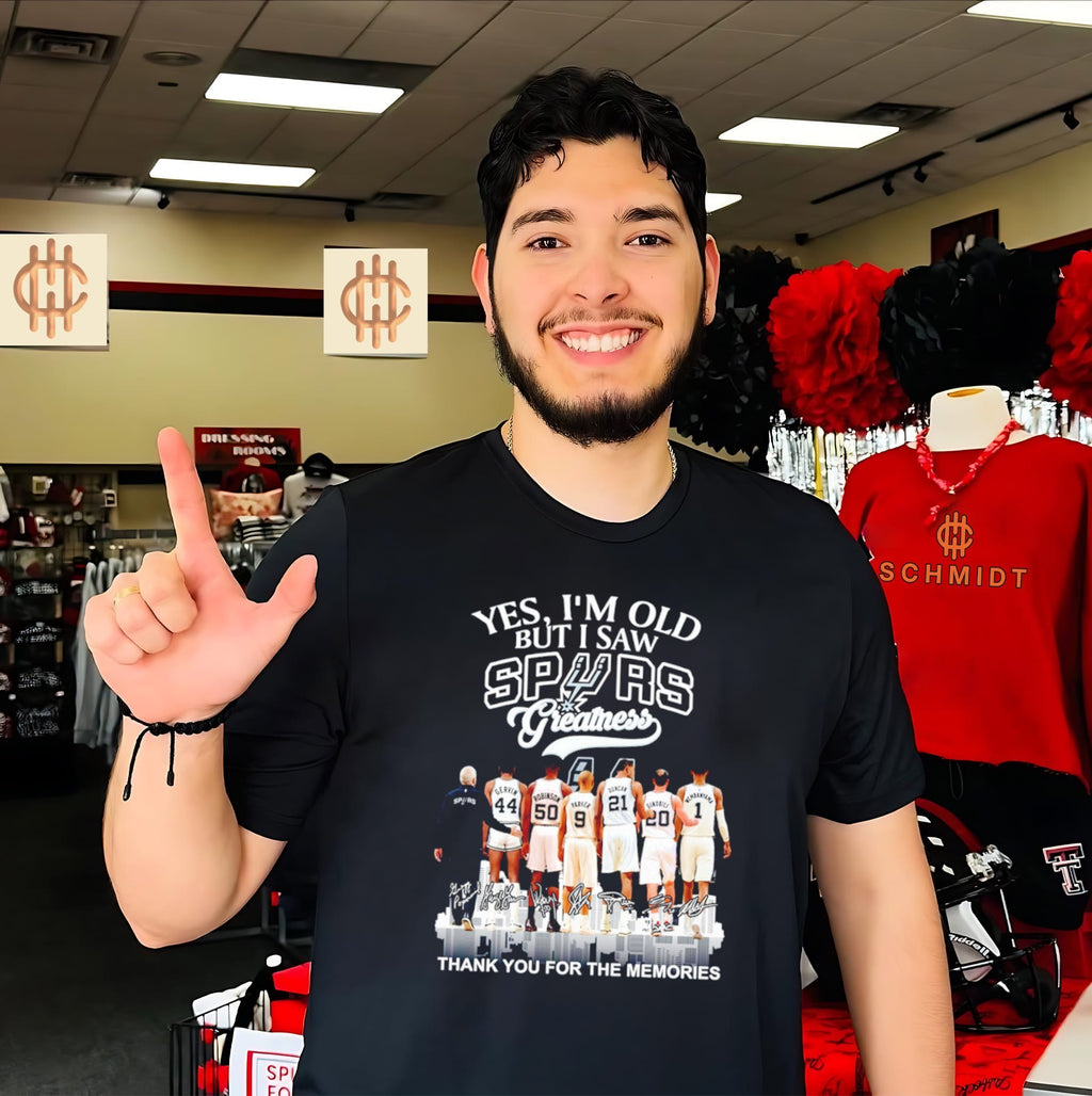 Yes I’m old but I saw San Antonio Spurs Greatness thank you for the memories shirt