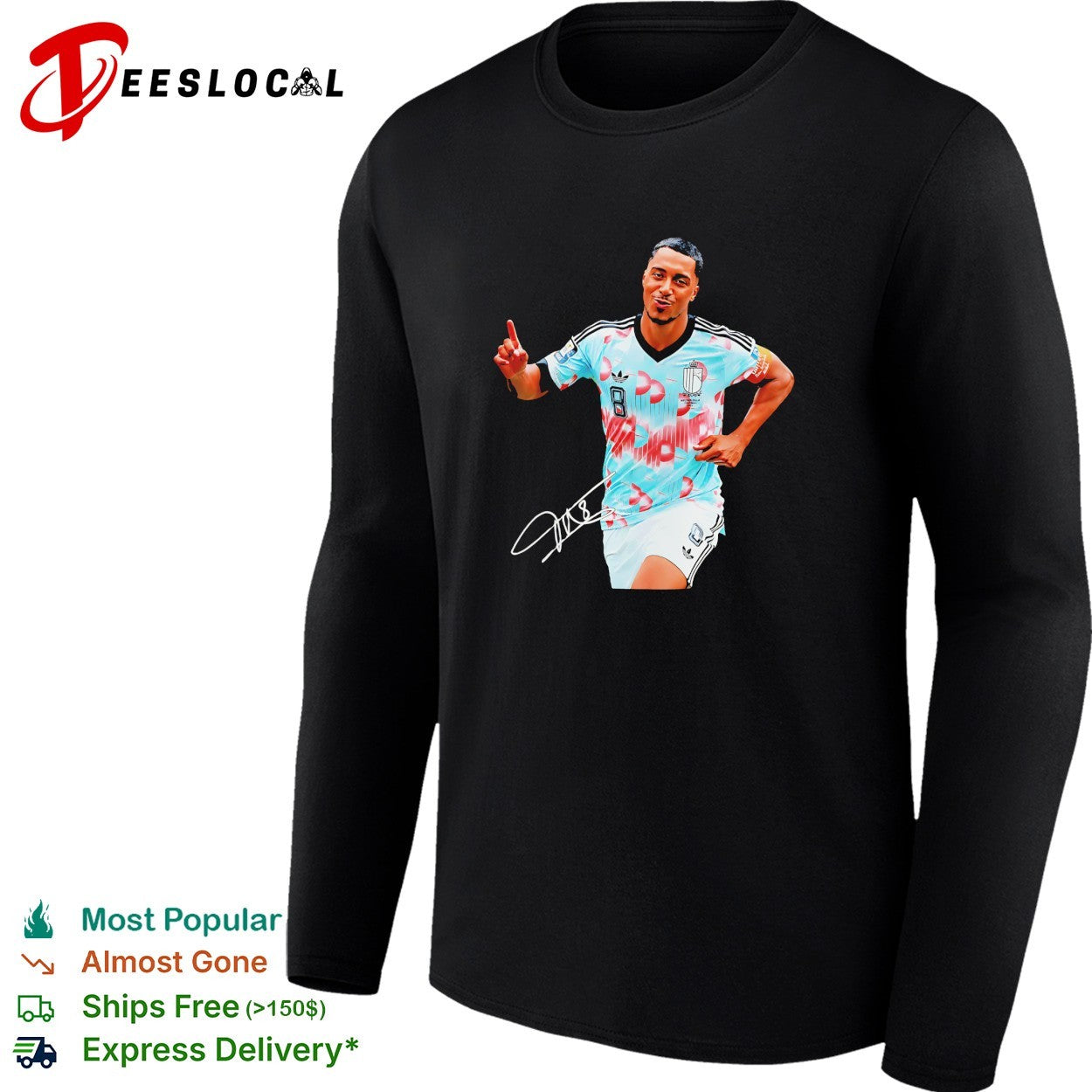 Youri Tielemans Belgium national football running signature shirt
