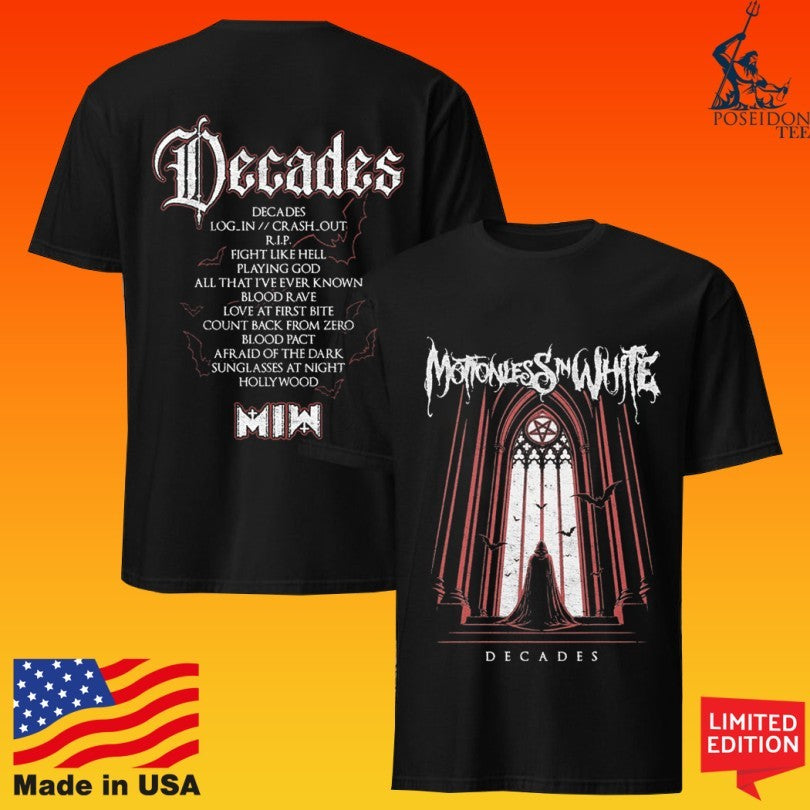Motionless In White Tracklist Tour Dates T-shirt