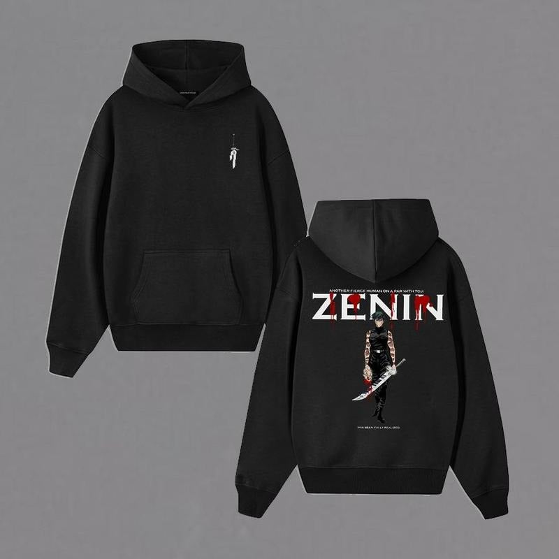 Zenin Maki JJK Double Sided Tee & Hoodie | Jujutsu Kaisen Anime Graphic Tee  | Unisex Tee To Match Sneaker Sweatshirt