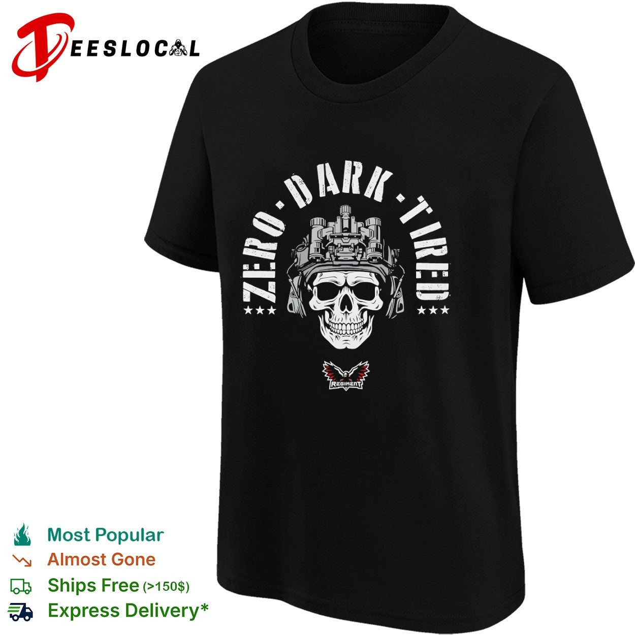 Zero Dark Tired skull shirt