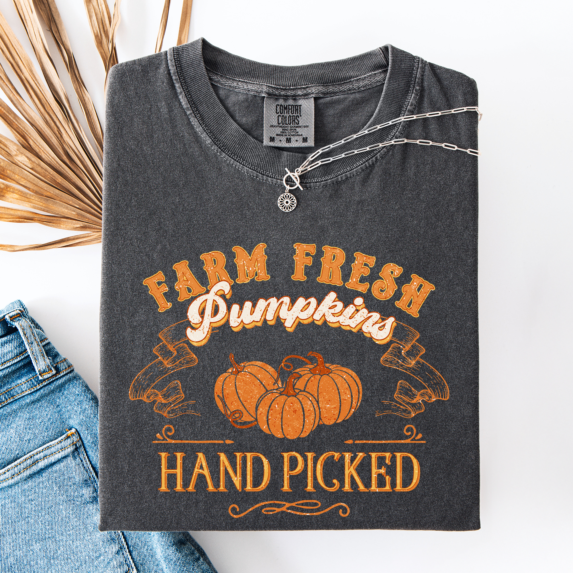 Farm Fresh Pumpkins, Hand Picked Fall, Autumn, Farm T-Shirt Hoodie, Sweatshirt | PodTeesHub.com