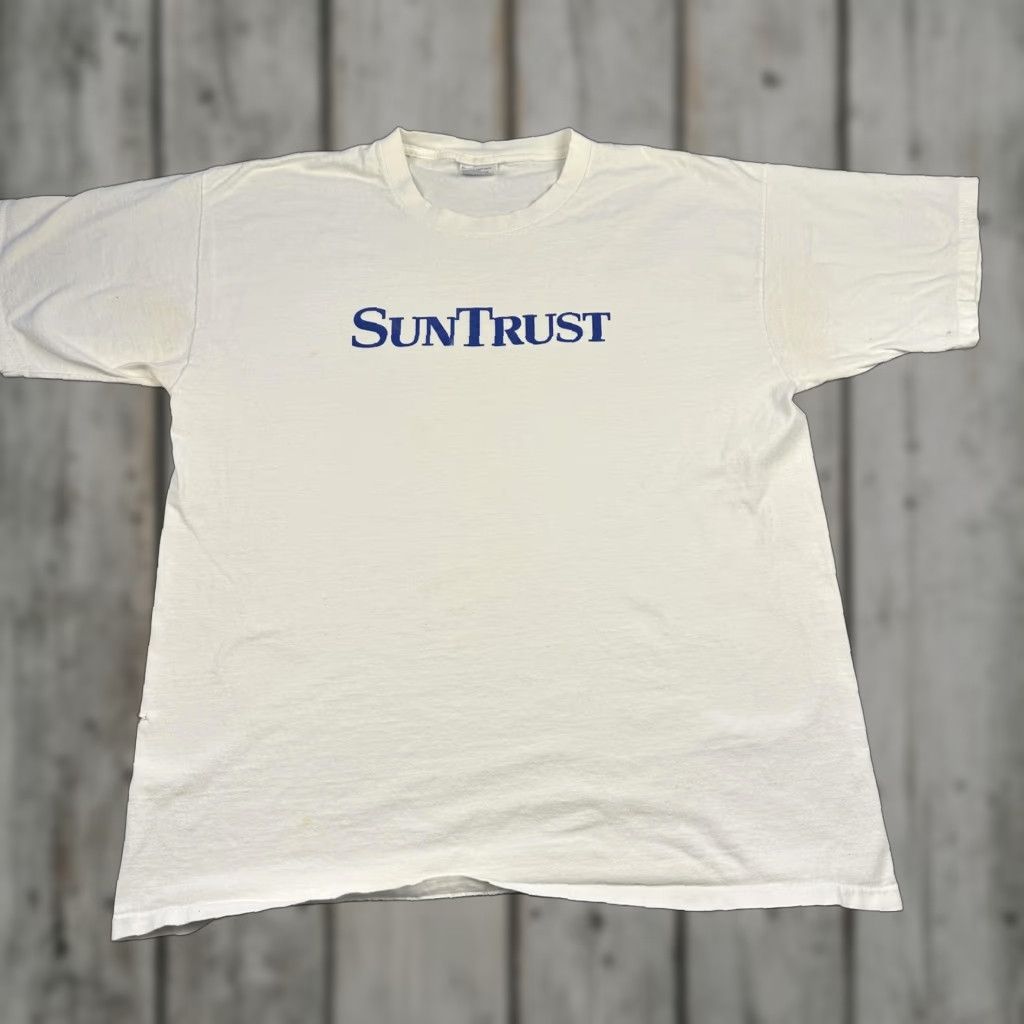 Vintage Suntrust Shirt Mens Xl White All Sport Events Bank Promo Graphic 90s Hoodie, Sweatshirt | PodTeesHub.com