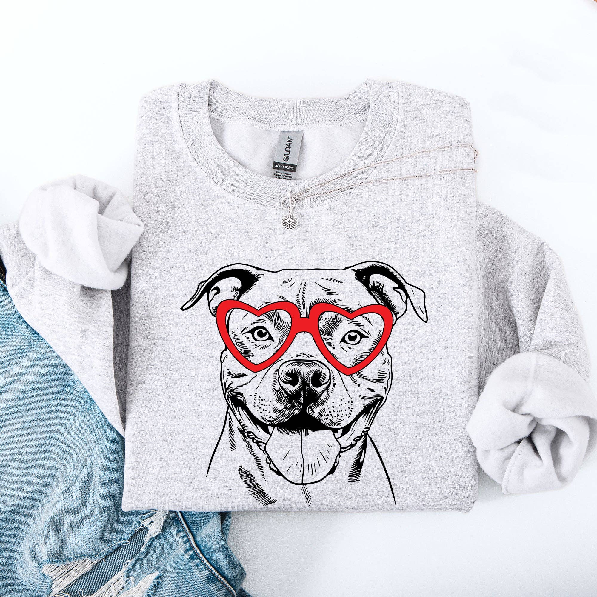 Pitbull, Pet, Dog Breed, Valentine's Sweatshirt T-Shirts, Hoodie | PodTeesHub.com