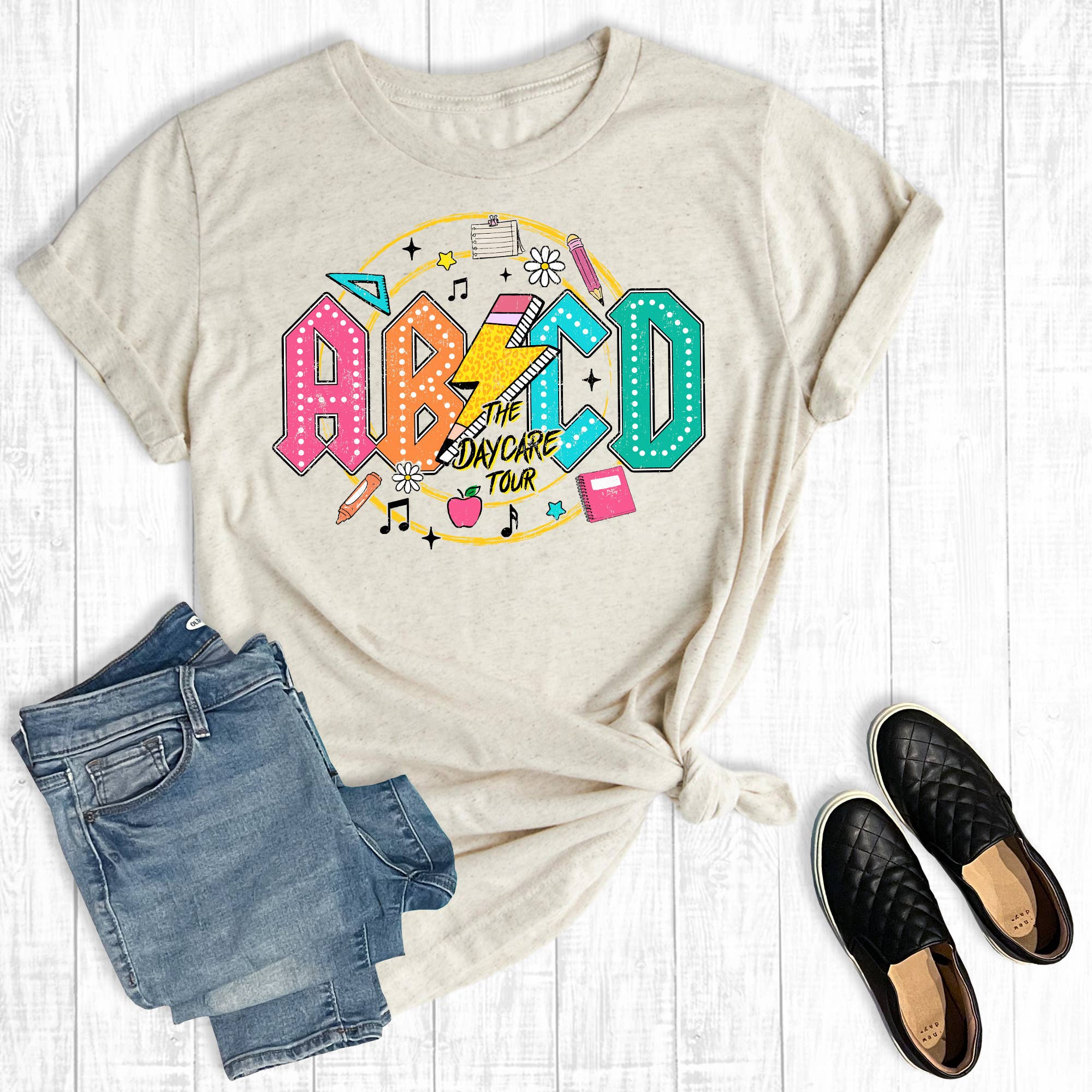Abcd Teacher Daycare Tour Graphic Tee Hoodie, Sweatshirt | PodTeesHub.com