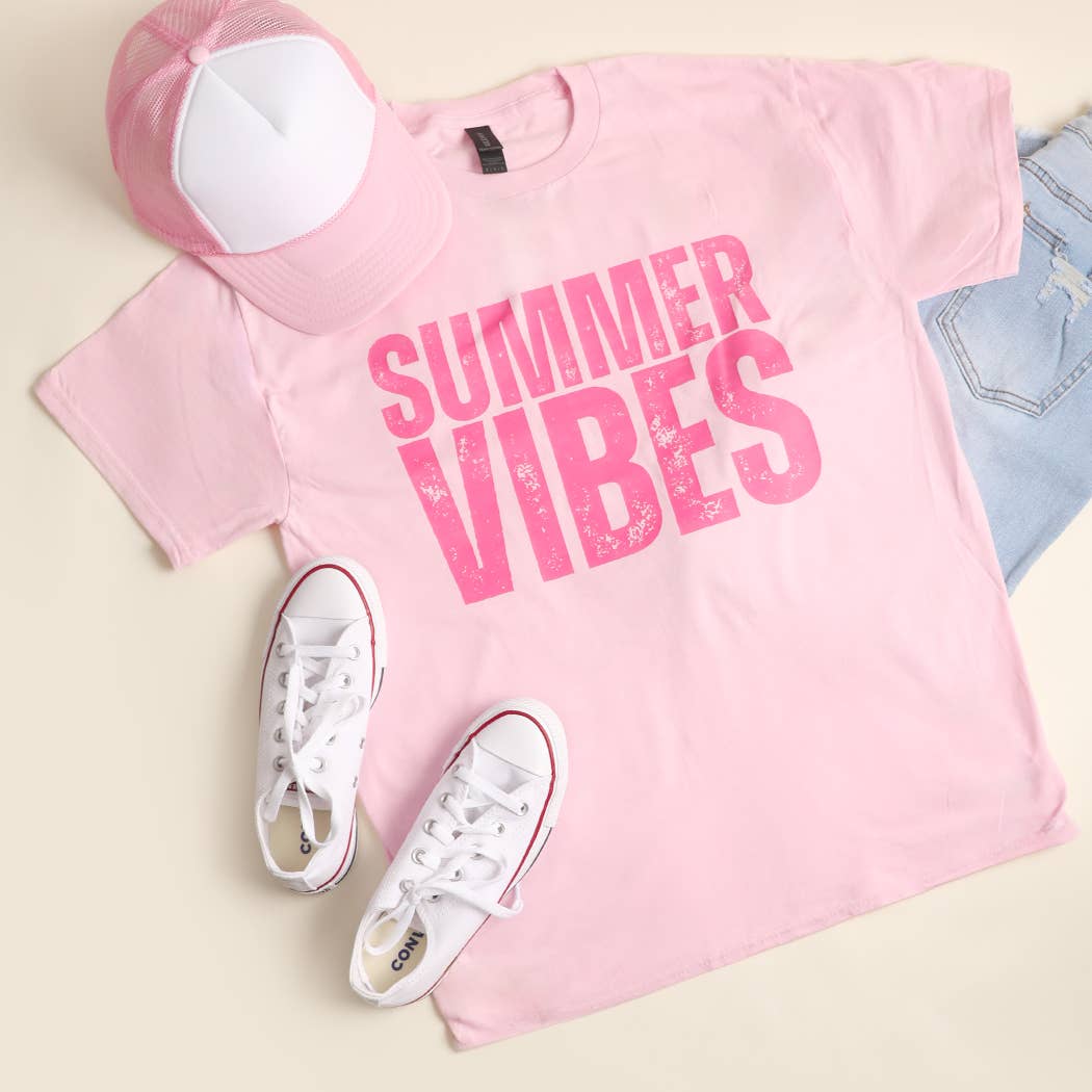 Summer Vibes Heavy Cotton Distressed Graphic T-Shirt Hoodie, Sweatshirt | PodTeesHub.com