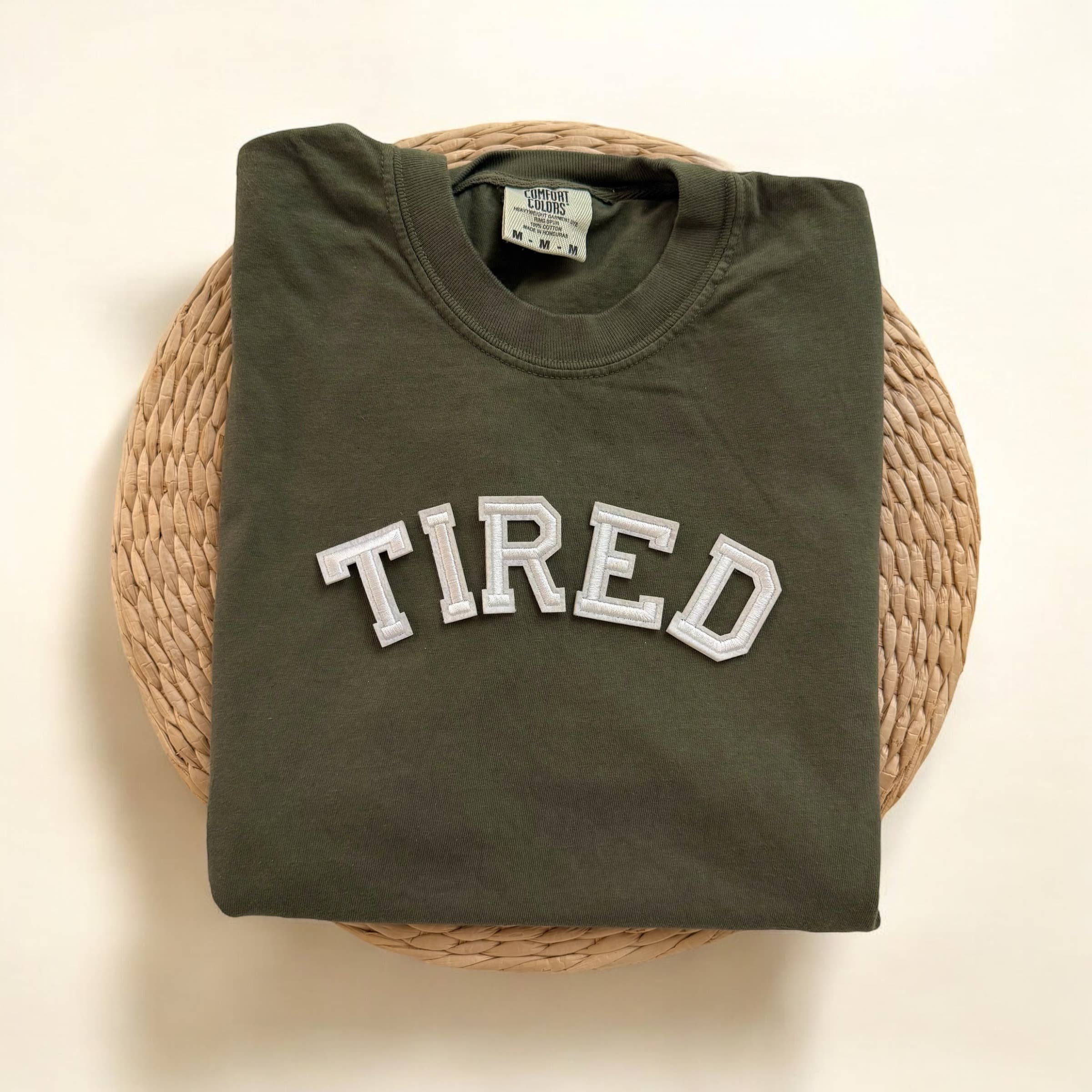 Tired Comfort Colors Short Sleeve Shirt, Funny Tees Hoodie, Sweatshirt | PodTeesHub.com