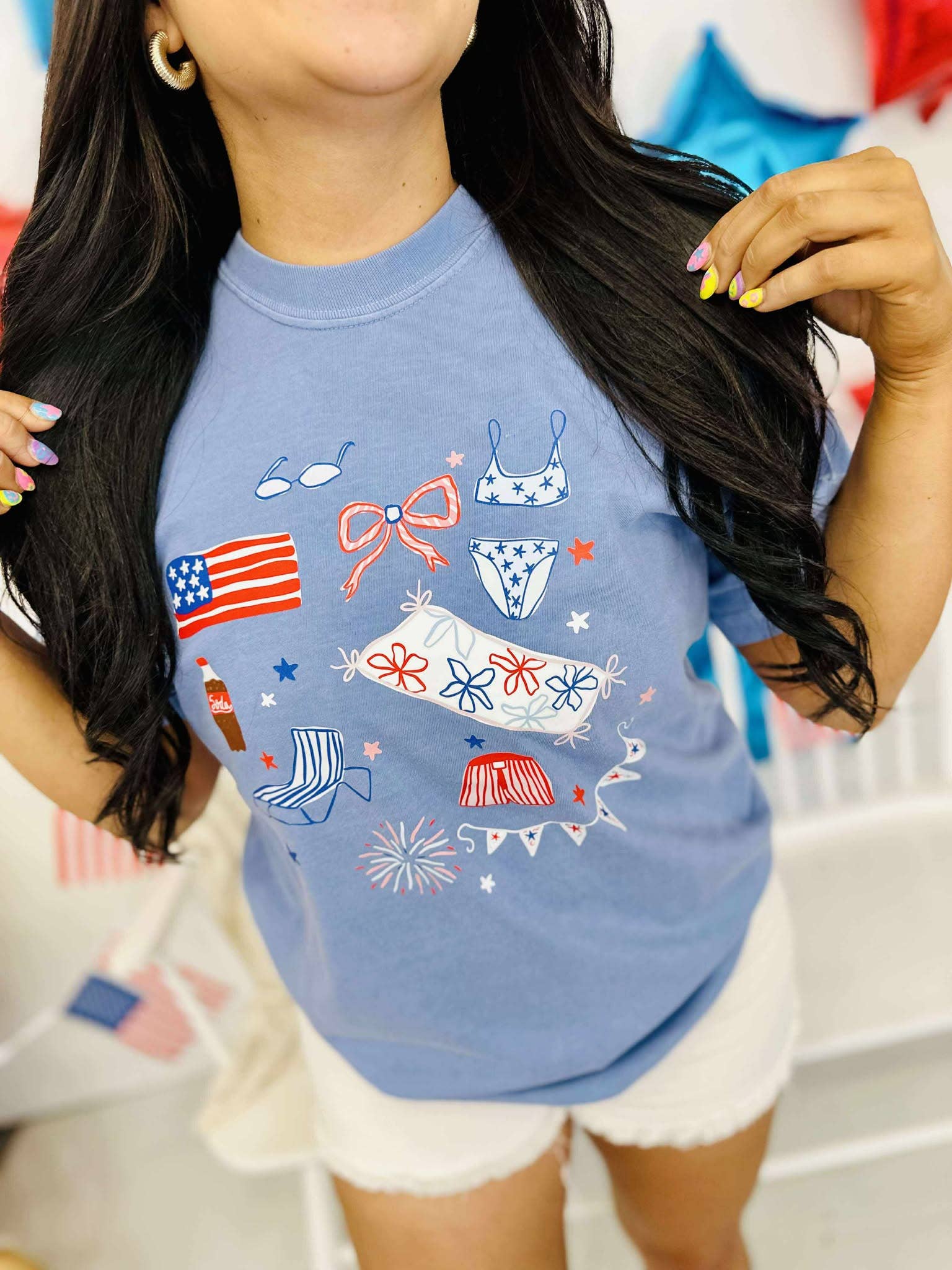 Summertime USA Collage Graphic Tee Shirt Hoodie, Sweatshirt | PodTeesHub.com
