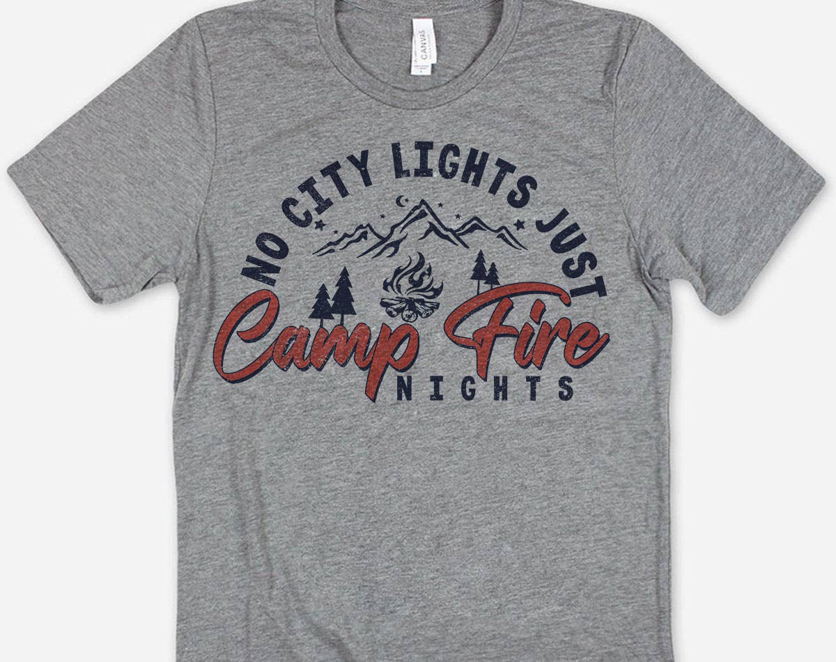 No City Lights Just Campfire Nights - Camping Shirt Hoodie, Sweatshirt | PodTeesHub.com