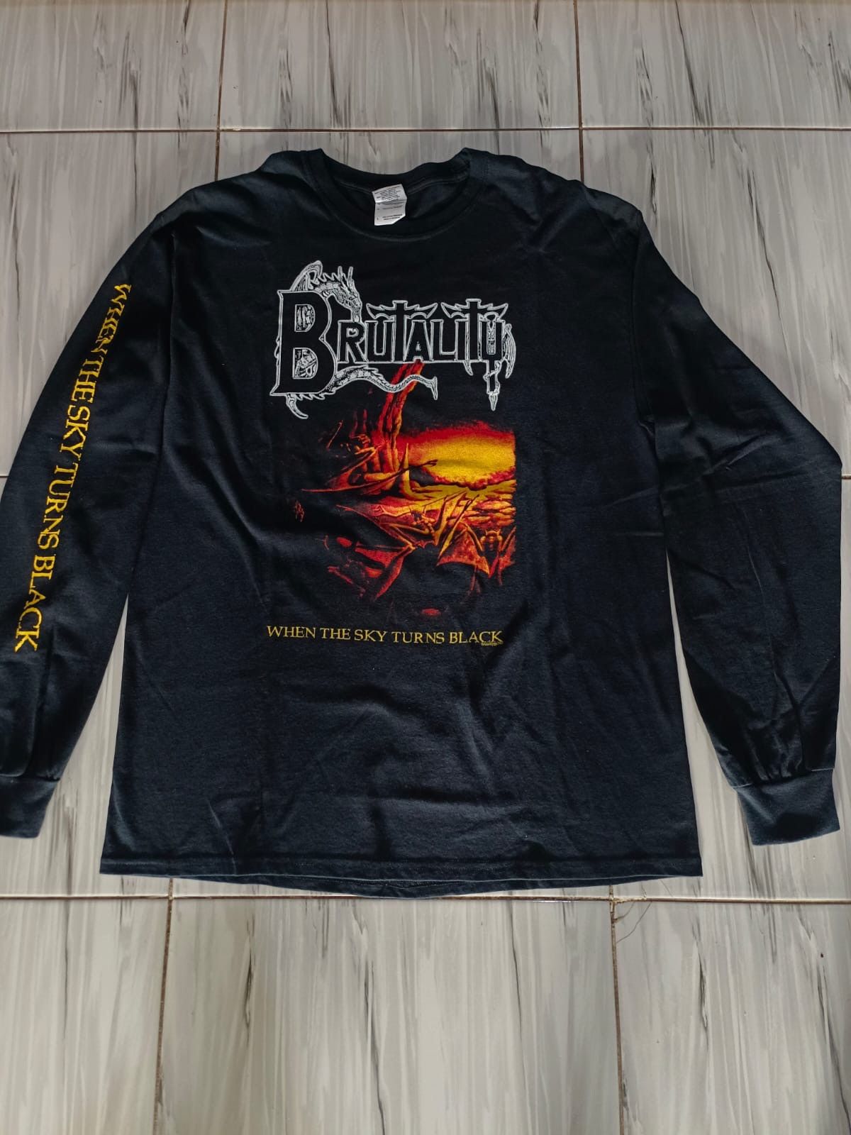 Band Tees Brutality When The Sky Turns Black Death Metal Hoodie, Sweatshirt | PodTeesHub.com