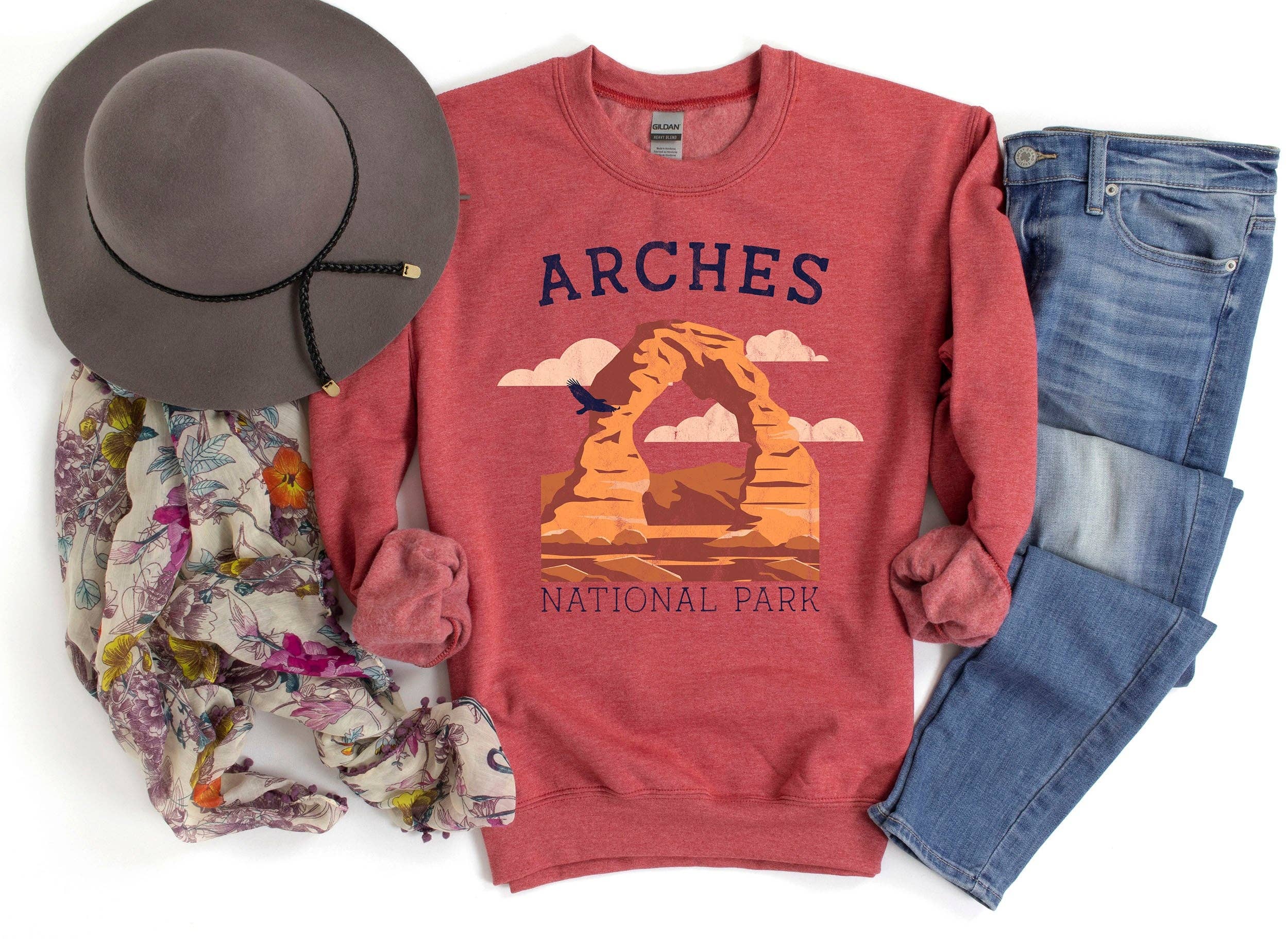 Arches National Park Bl Vintage Sweatshirt T-Shirts, Hoodie | PodTeesHub.com