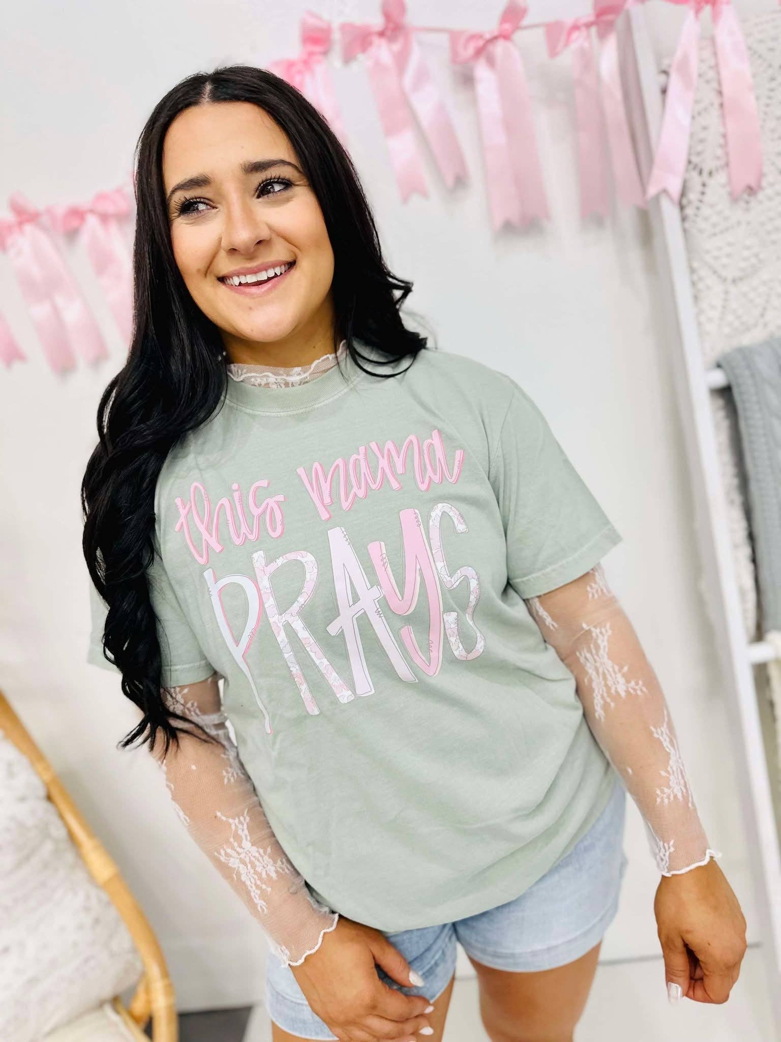 This Mama Pray's Floral Doodle Dtf Tee Hoodie, Sweatshirt | PodTeesHub.com