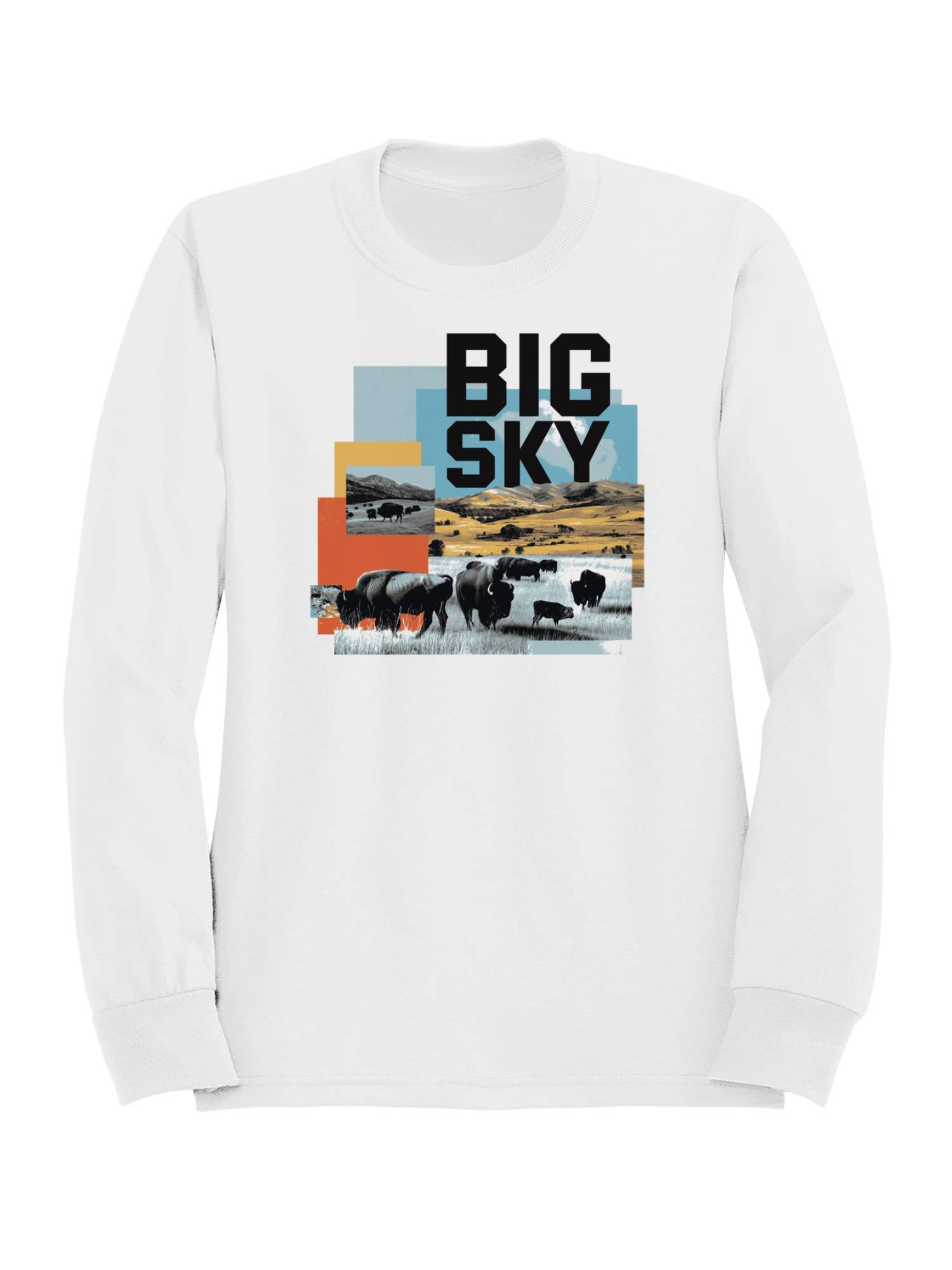Big Sky Bison Landscape Art Women's Sweatshirt T-Shirts, Hoodie | PodTeesHub.com