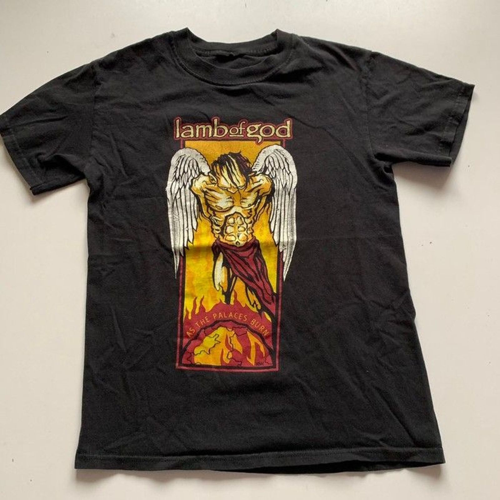 Band Tees Vintage Lamb Of God Graphic Metal Band T Shirt Small Black Hoodie, Sweatshirt | PodTeesHub.com