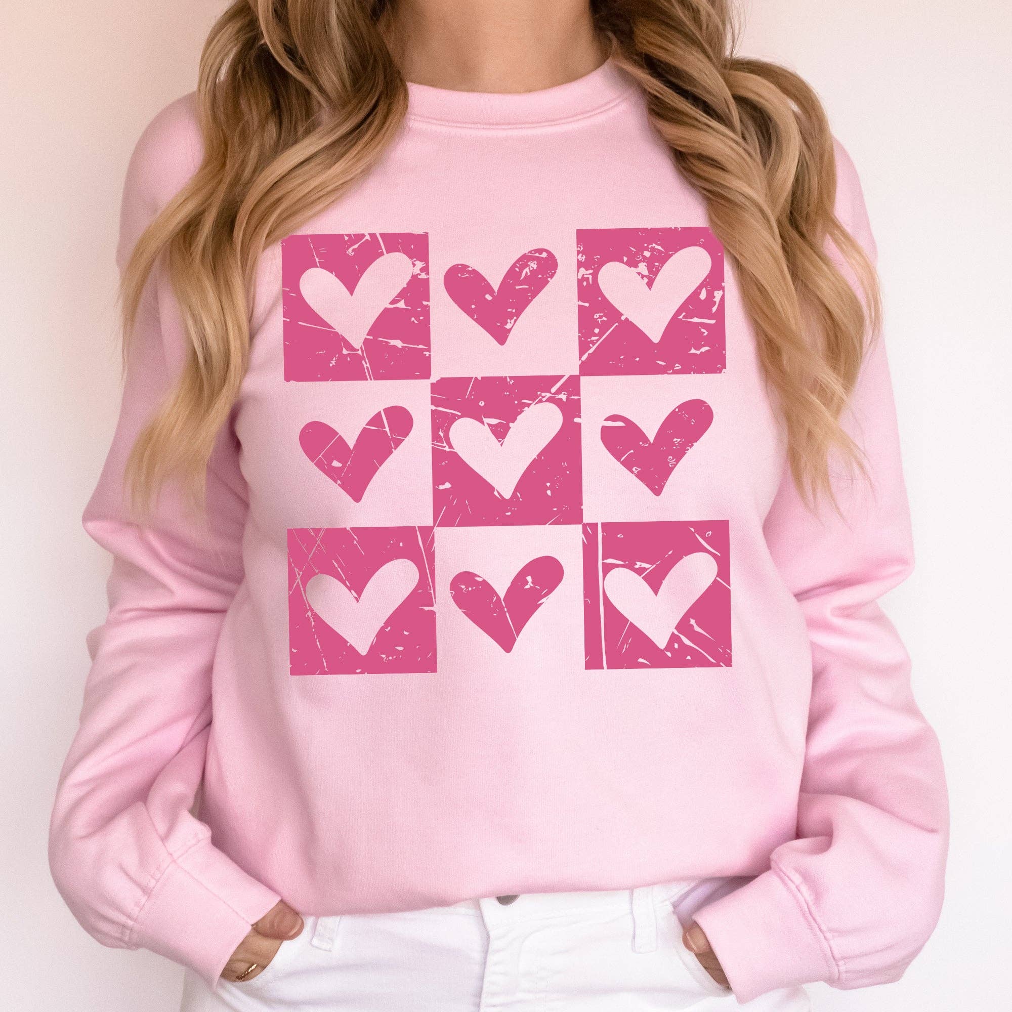Checkered Hearts, Retro, Love, Valentine's Day Sweatshirt T-Shirts, Hoodie | PodTeesHub.com