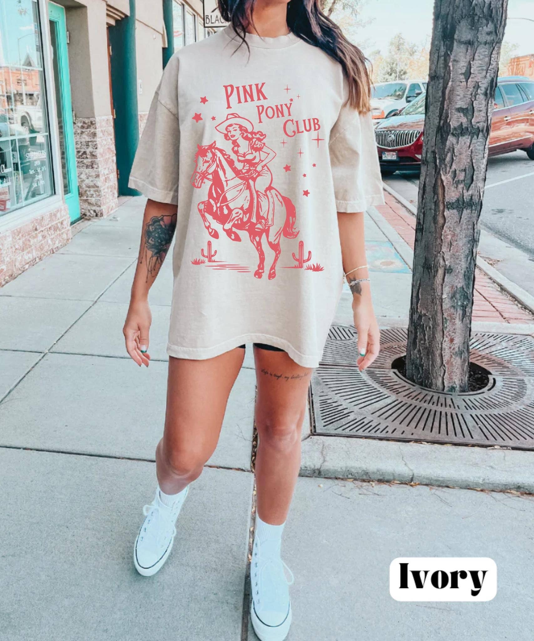 Pony Club Western Tee Oversized Chappell Club T-Shirt Hoodie, Sweatshirt | PodTeesHub.com