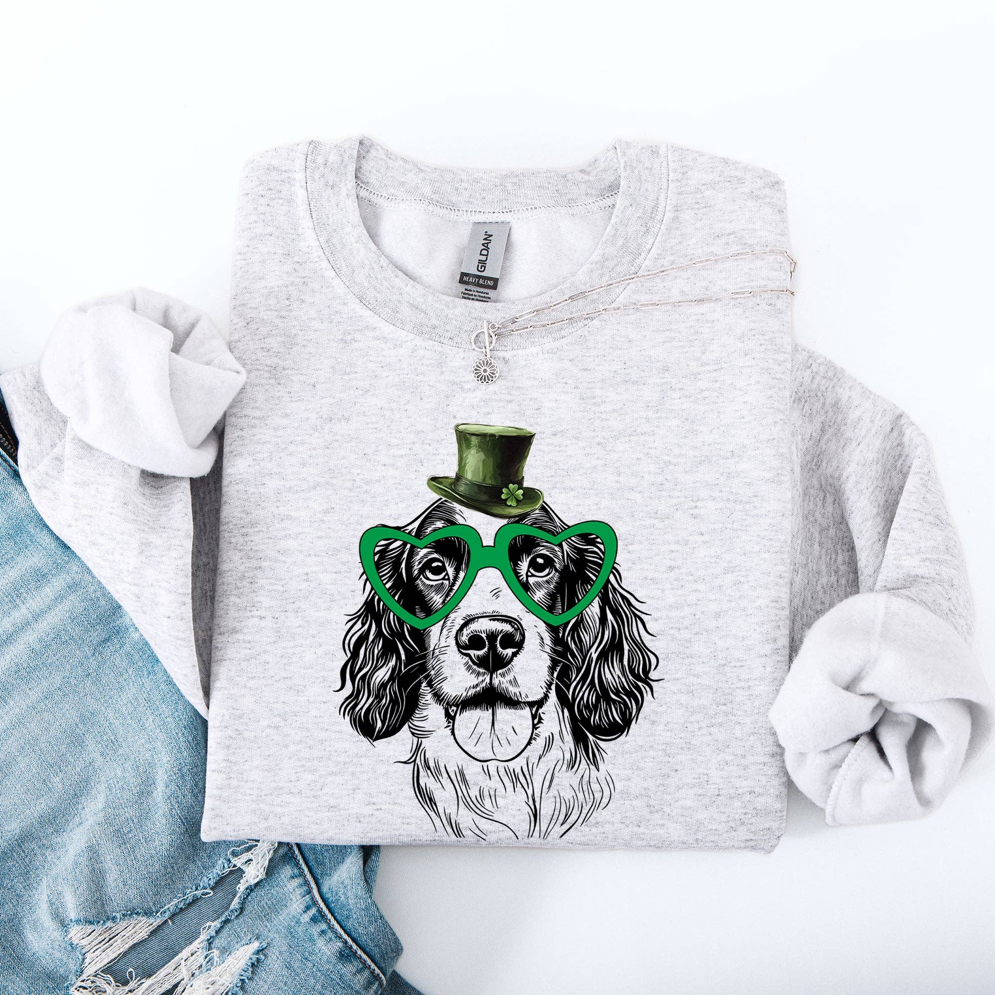 Springer Spaniel, Dog, St Patrick's Day, Irish Sweatshirt T-Shirts, Hoodie | PodTeesHub.com