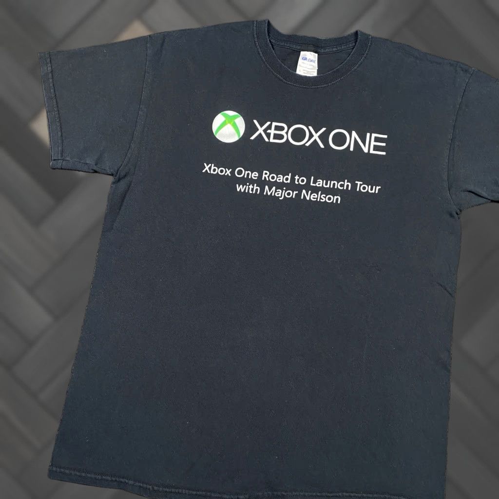 Gildan Vintage Xbox One Promo T Shirt Size Large Black Road To Launch Tour Major Nelson Y2k Mens Gil Hoodie, Sweatshirt