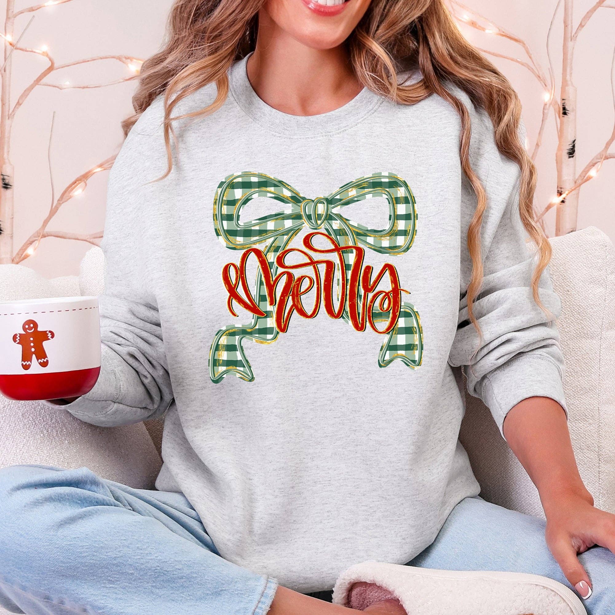 Merry Bow, Christmas Ribbon, Retro, Santa Sweatshirt T-Shirts, Hoodie | PodTeesHub.com