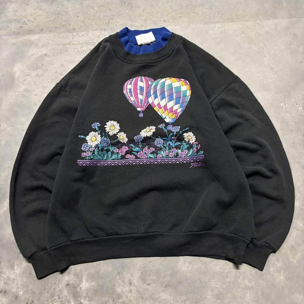 Crazy Vintage 90s Flower Garden Made In Usa Black Graphic Crewneck T-Shirts, Hoodie, Sweatshirt | PodTeesHub.com