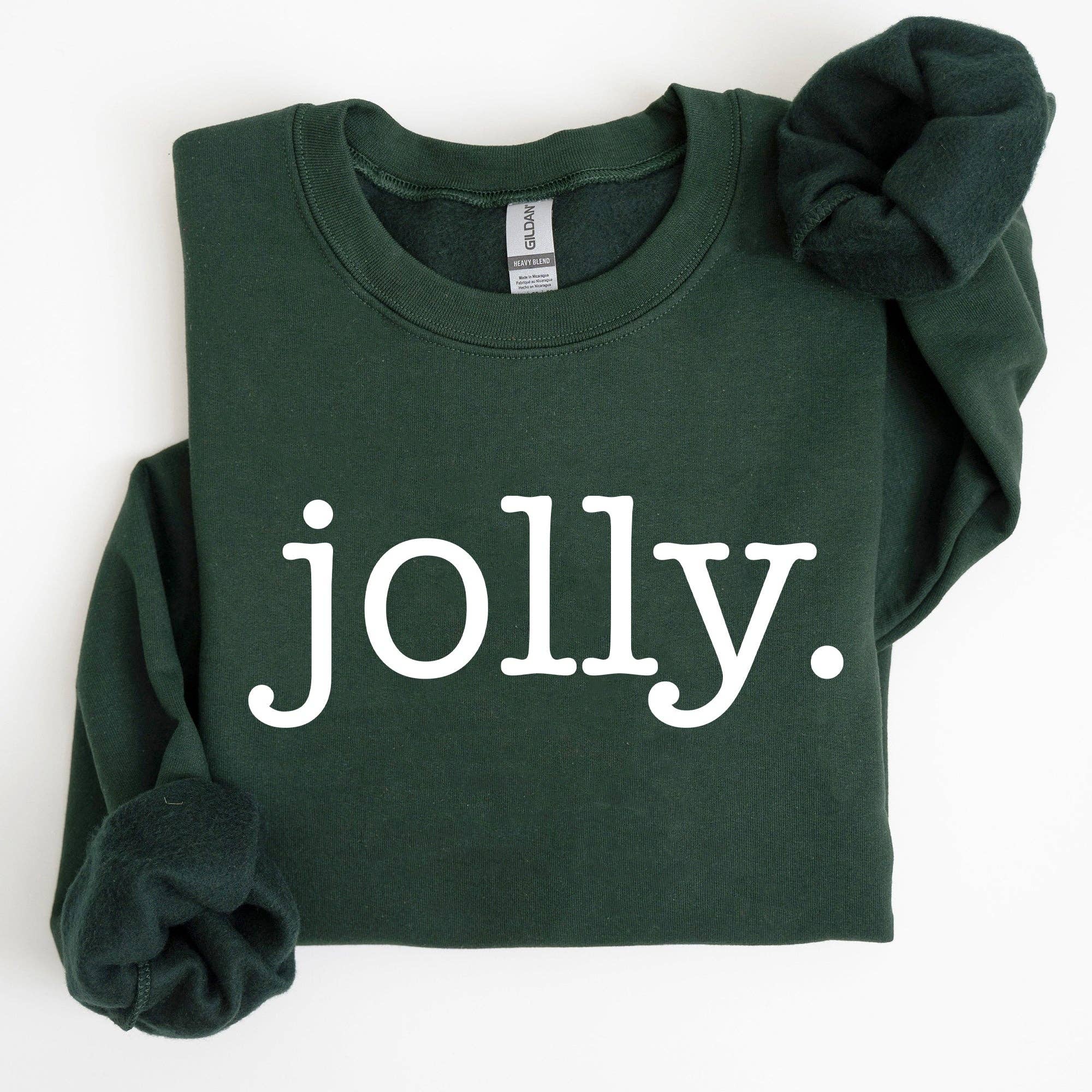 Jolly, Classic Minimalist, Christmas Snow, Santa, Sweatshirt T-Shirts, Hoodie | PodTeesHub.com
