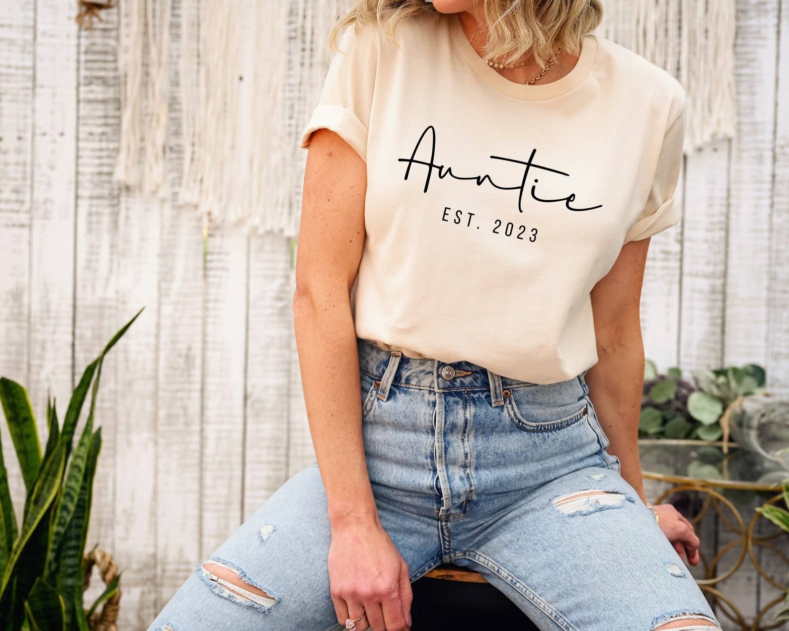 Auntie Est 2023 T-Shirt - Women Tee Hoodie, Sweatshirt | PodTeesHub.com