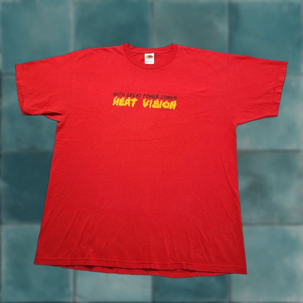 Fruit Of The Loom Vintage 90s Fruit Of The Loom Best Superman Heat Vision Graphic Tee Xl Red Men Shi Hoodie, Sweatshirt