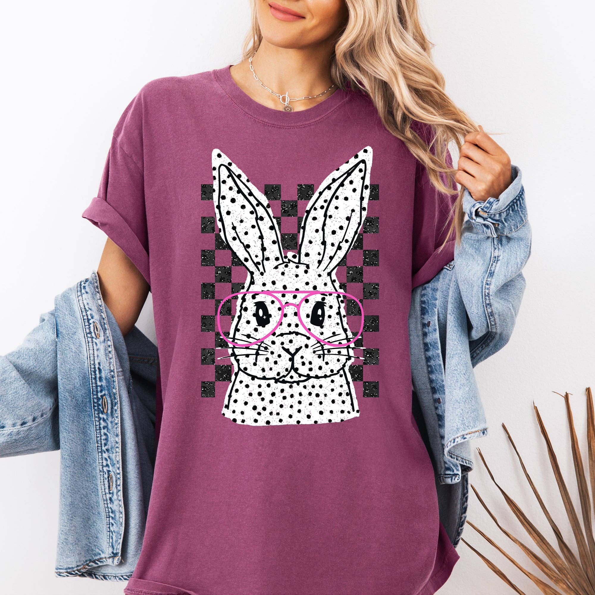 Checkered, Retro, Polka Dot, Easter, Rabbit, Holiday Tshirt Hoodie, Sweatshirt | PodTeesHub.com