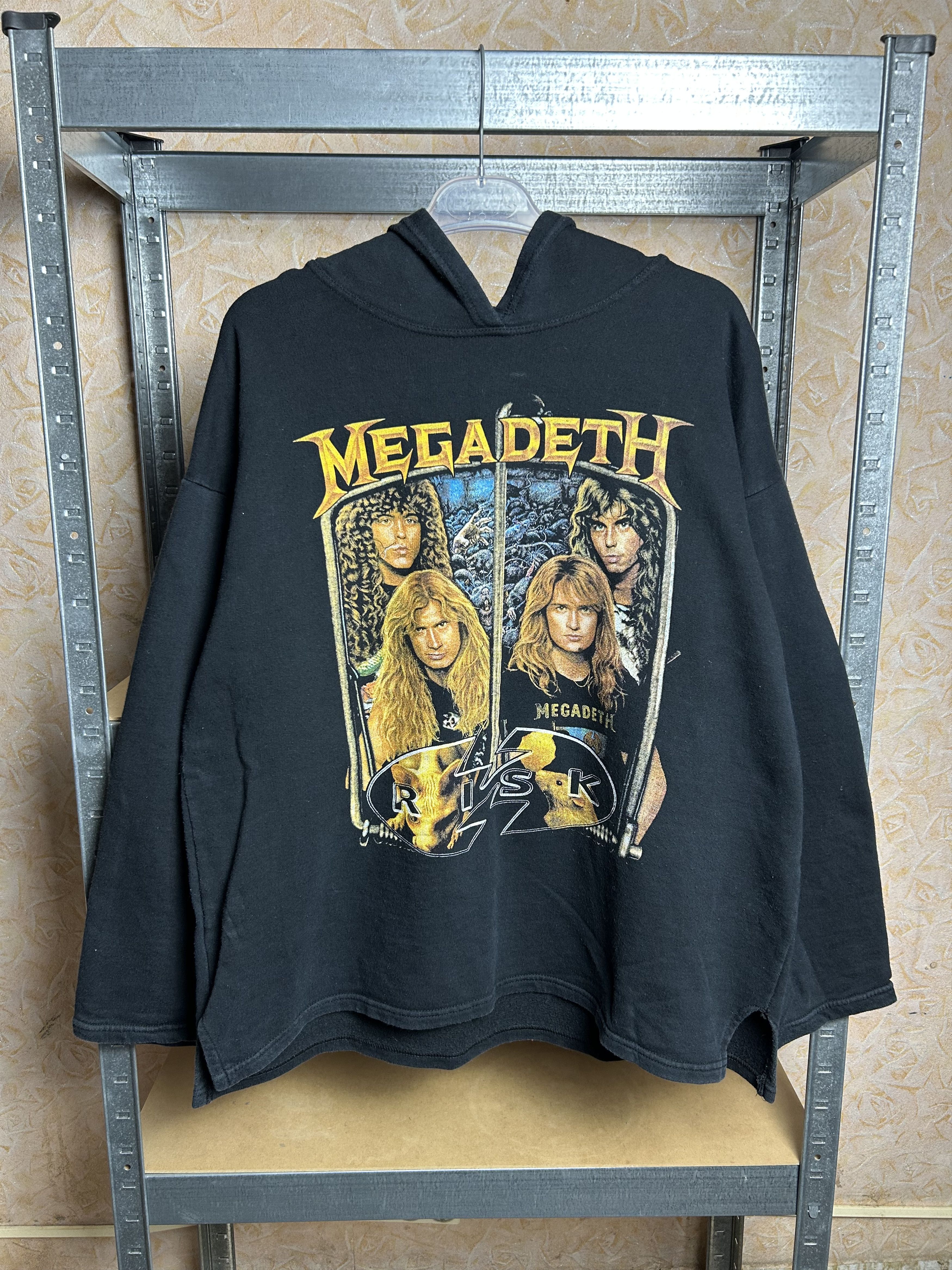 Band Tees Vintage 90s Megadeth Risk Rock Band Hoodie Sweatshirt | PodTeesHub.com