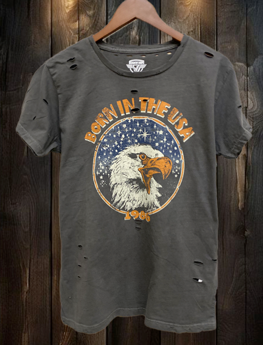 Born in the USA Festival Distressed Faded Black T-Shirt Hoodie, Sweatshirt | PodTeesHub.com