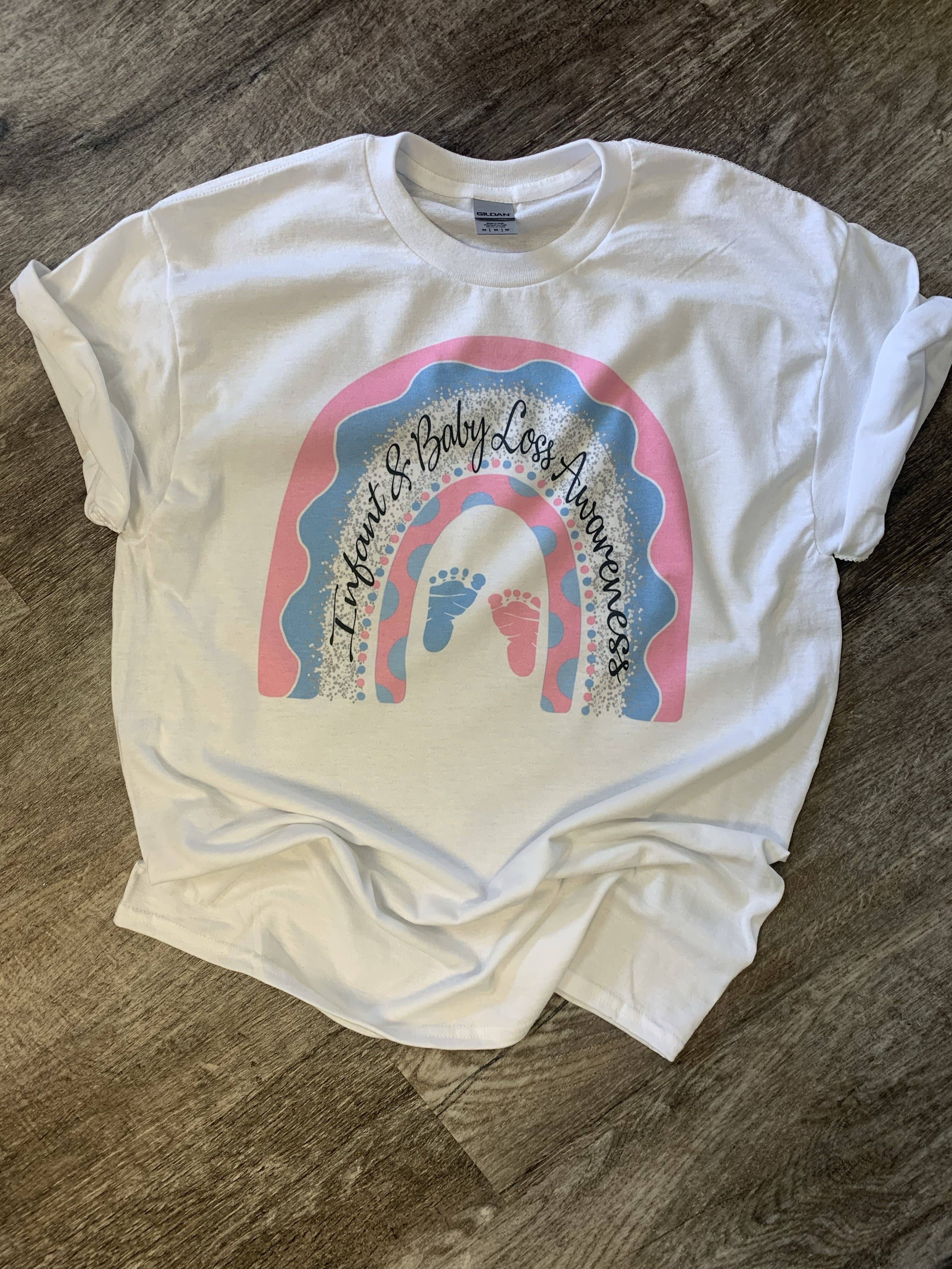 Infant & Baby Loss Awareness Footprints On White Tee Hoodie, Sweatshirt | PodTeesHub.com
