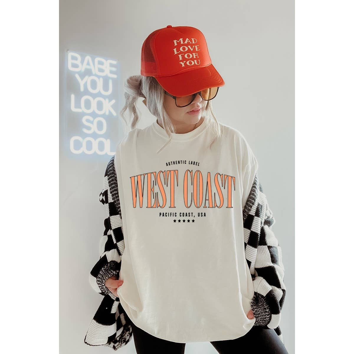 West Coast  Vintage Graphic Oversized Tee Hoodie, Sweatshirt | PodTeesHub.com
