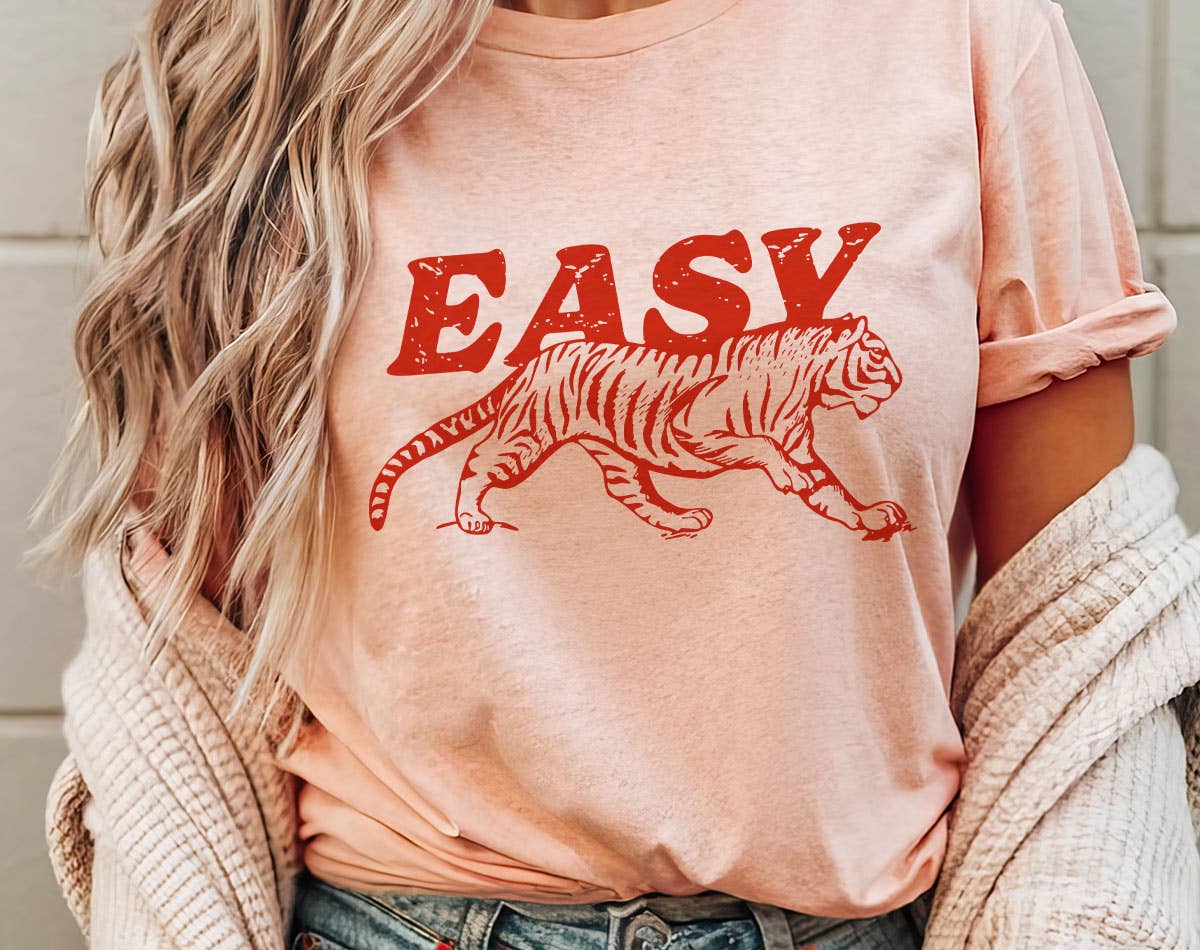 Easy Tiger Retro- Funny Saying Humor Graphic T-Shirt Hoodie, Sweatshirt | PodTeesHub.com