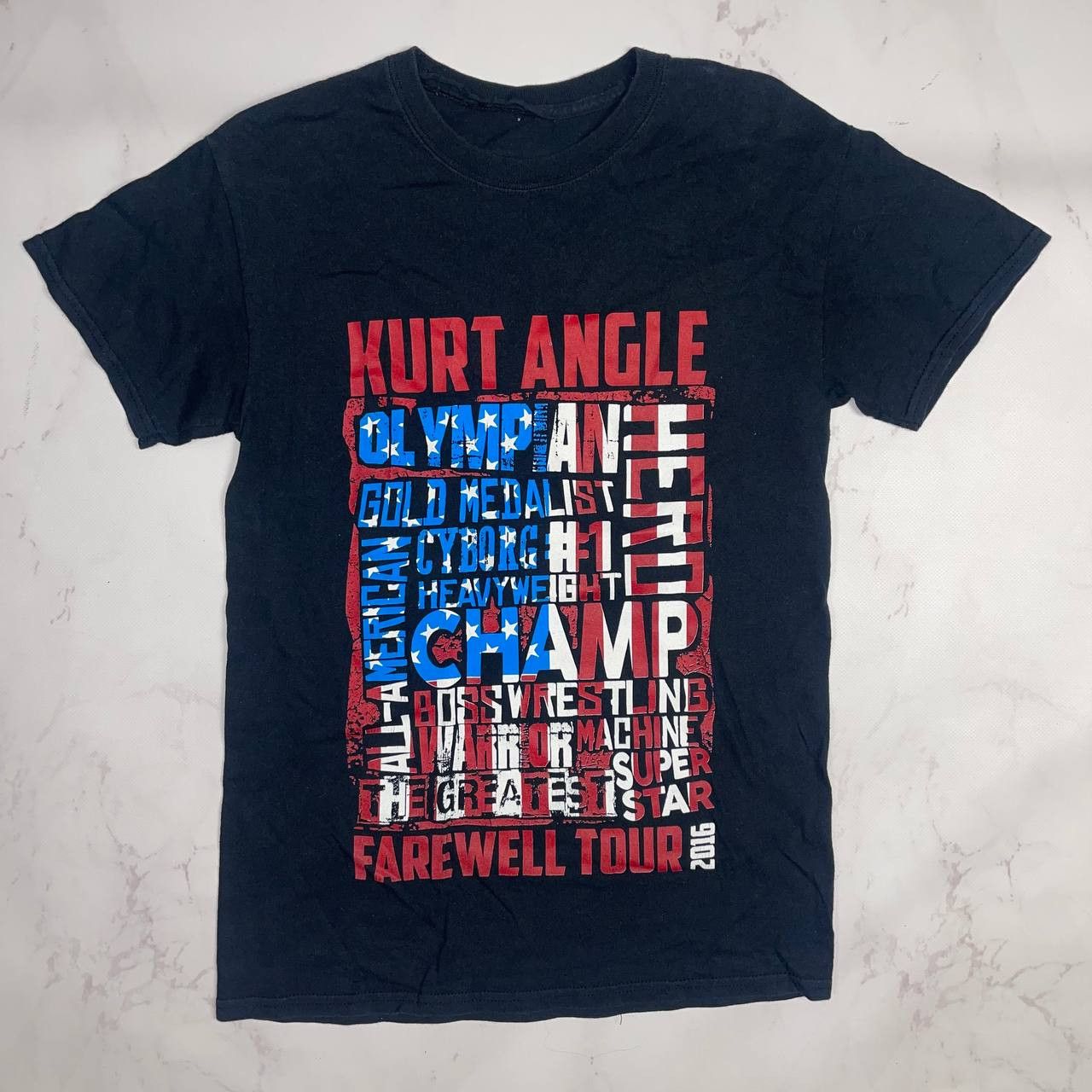 Vintage Kurt Angle Farewell Tour Impact Wrestling T Shirt Size S Hoodie, Sweatshirt | PodTeesHub.com
