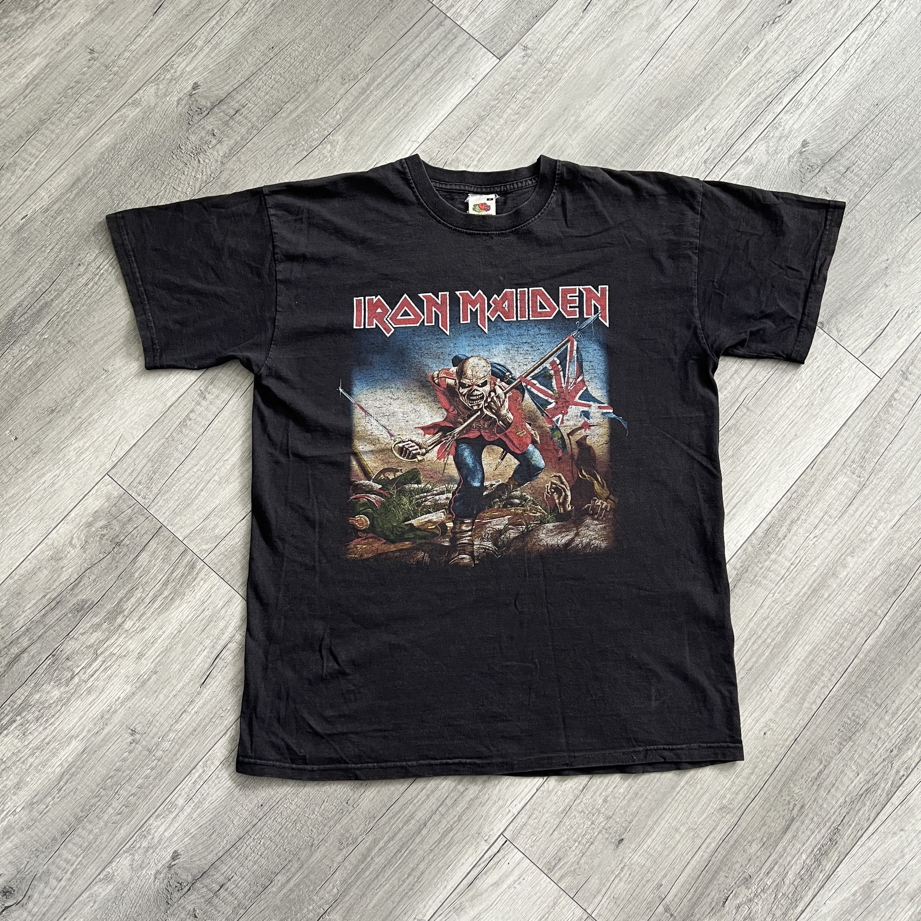 Band Tees Iron Maiden Vintage Washed Black Band Tees Y2k Retro Hoodie, Sweatshirt | PodTeesHub.com