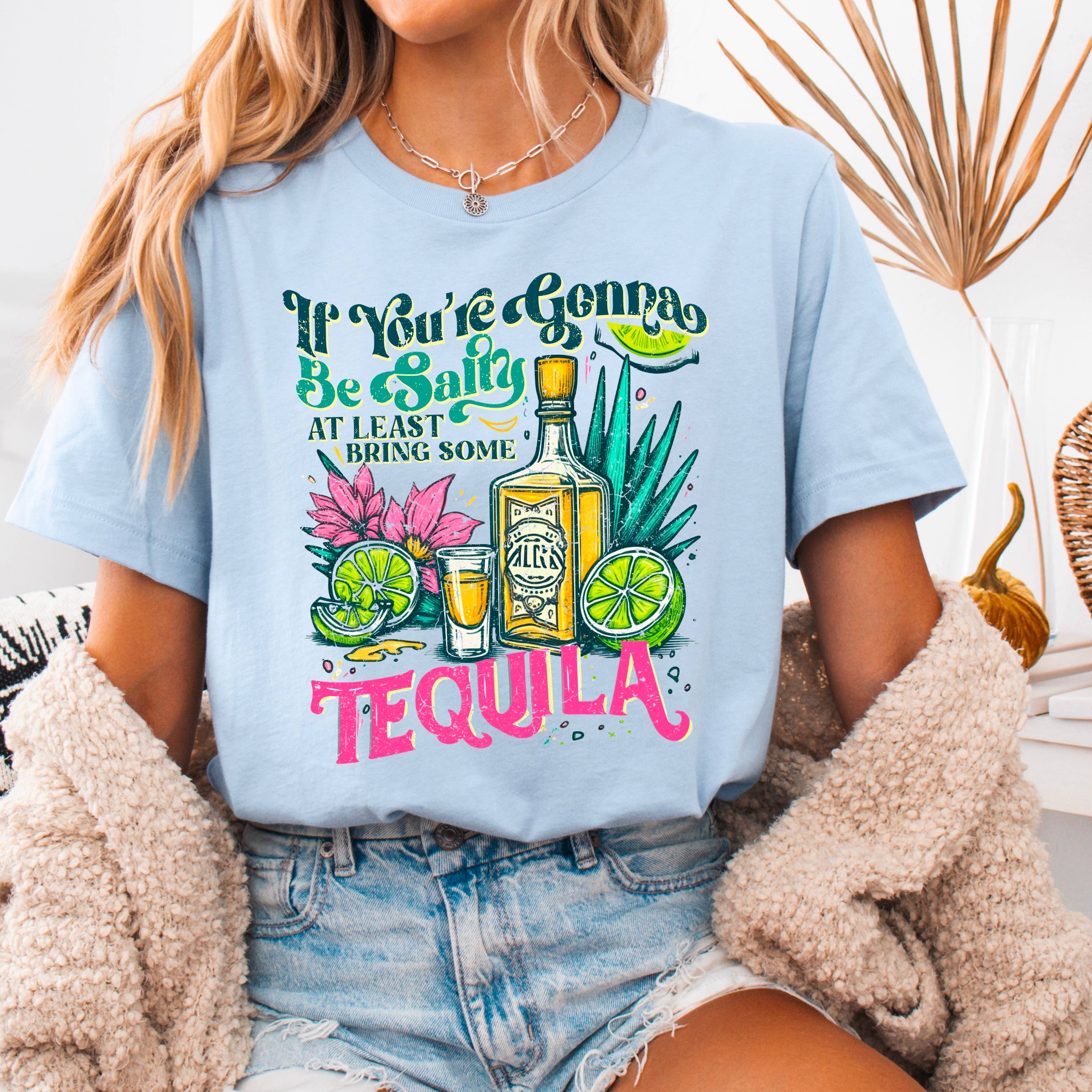 Be Salty Bring Tequila Graphic Tee | Summer 2025 |  Gildan Hoodie, Sweatshirt | PodTeesHub.com