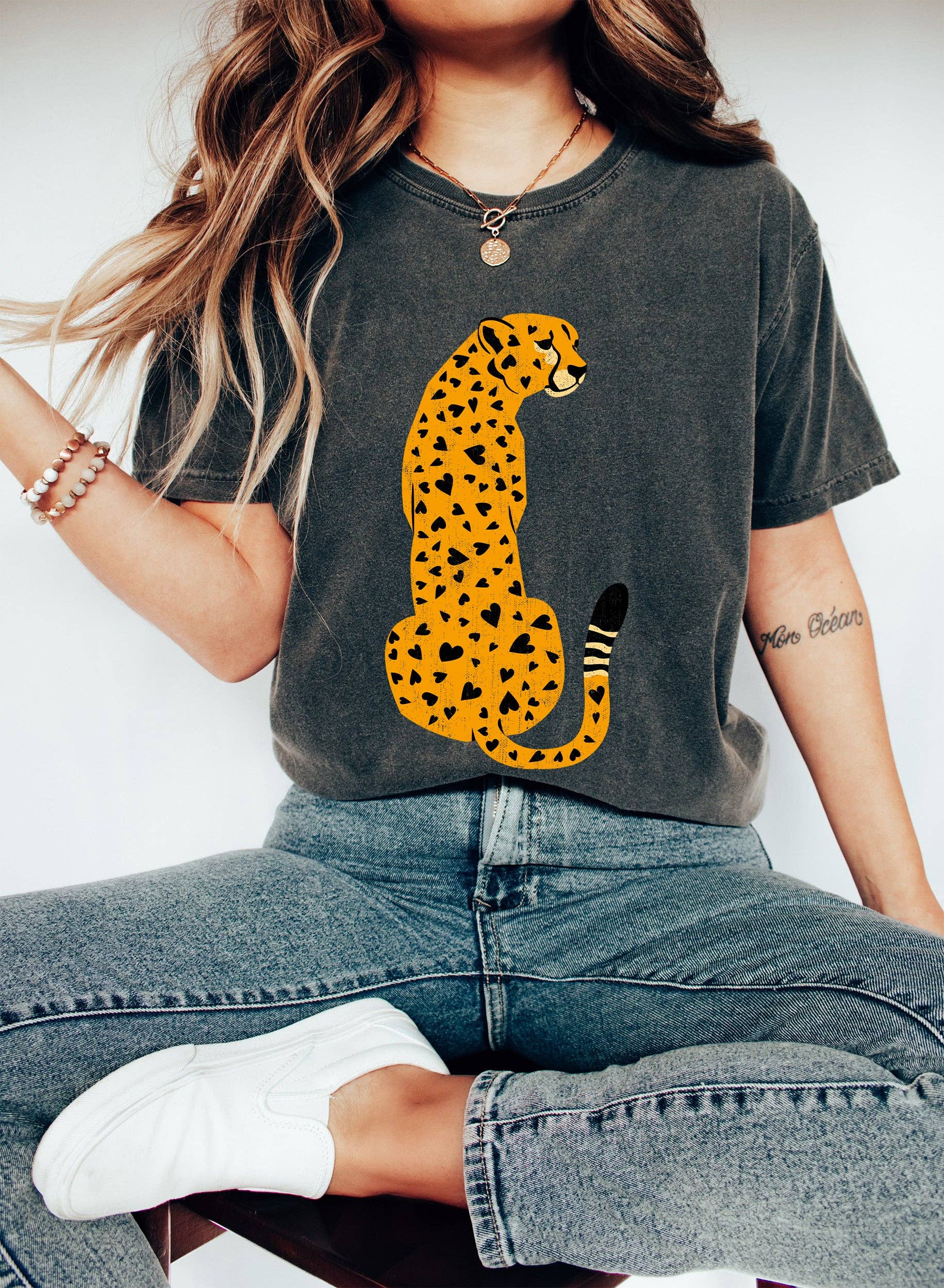 Cheetah Heart Spots T-Shirt Hoodie, Sweatshirt | PodTeesHub.com