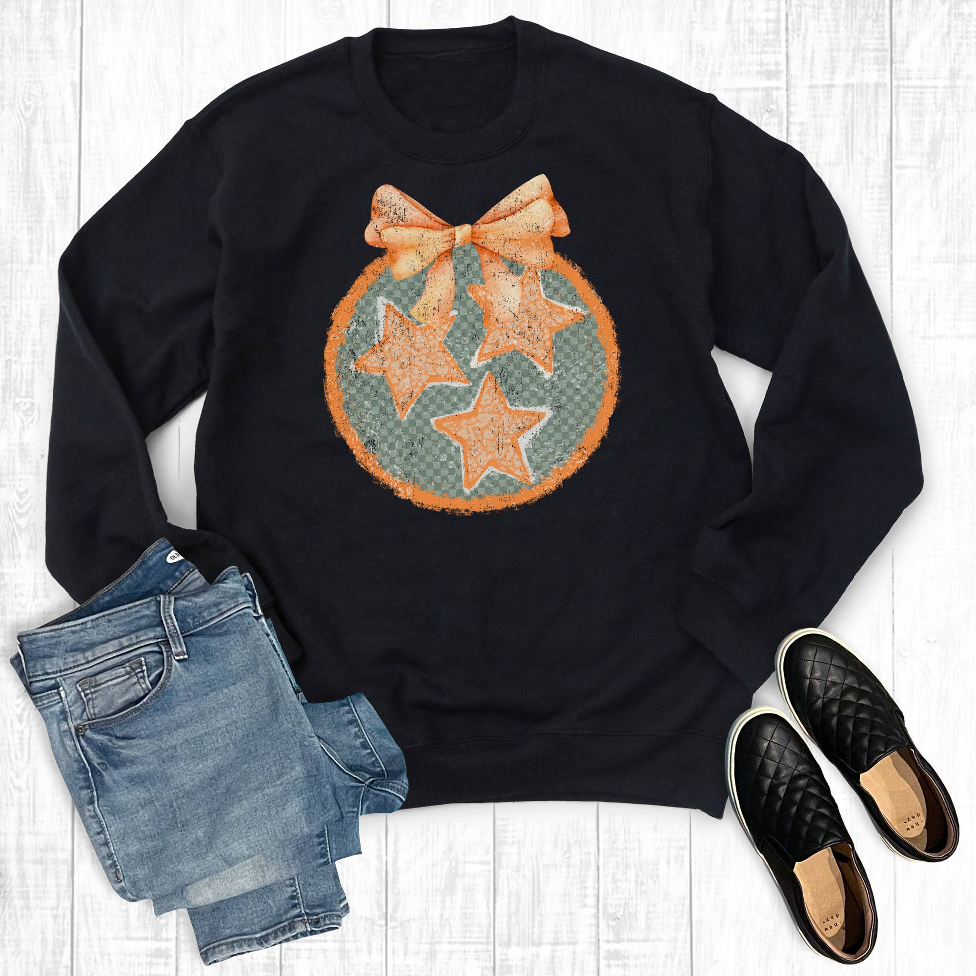 Tennessee Tri Star Coquette Bow Sweatshirt T-Shirts, Hoodie | PodTeesHub.com