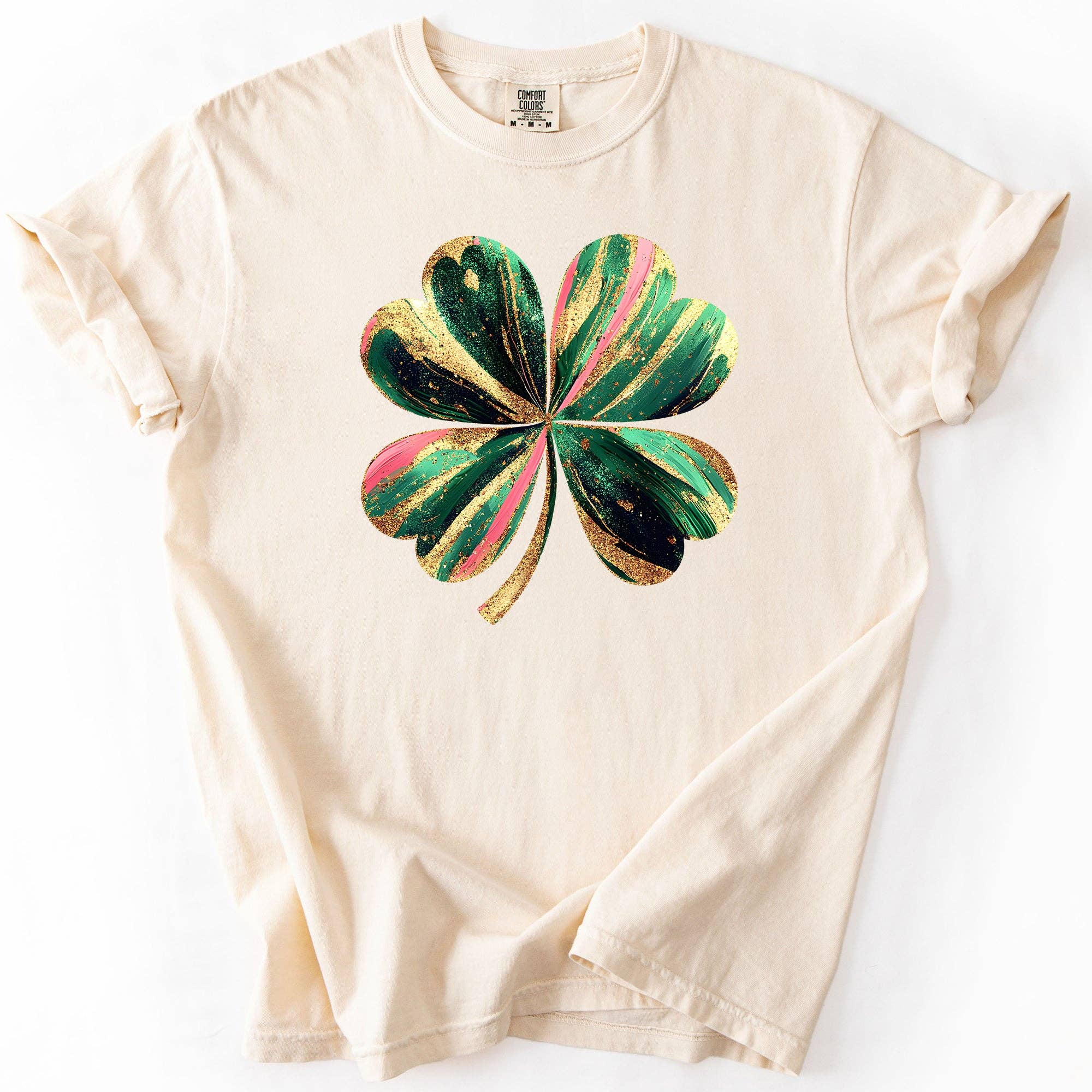 Glittery Shamrock, Real Glitter, St Patrick's Day, T-Shirt Hoodie, Sweatshirt | PodTeesHub.com