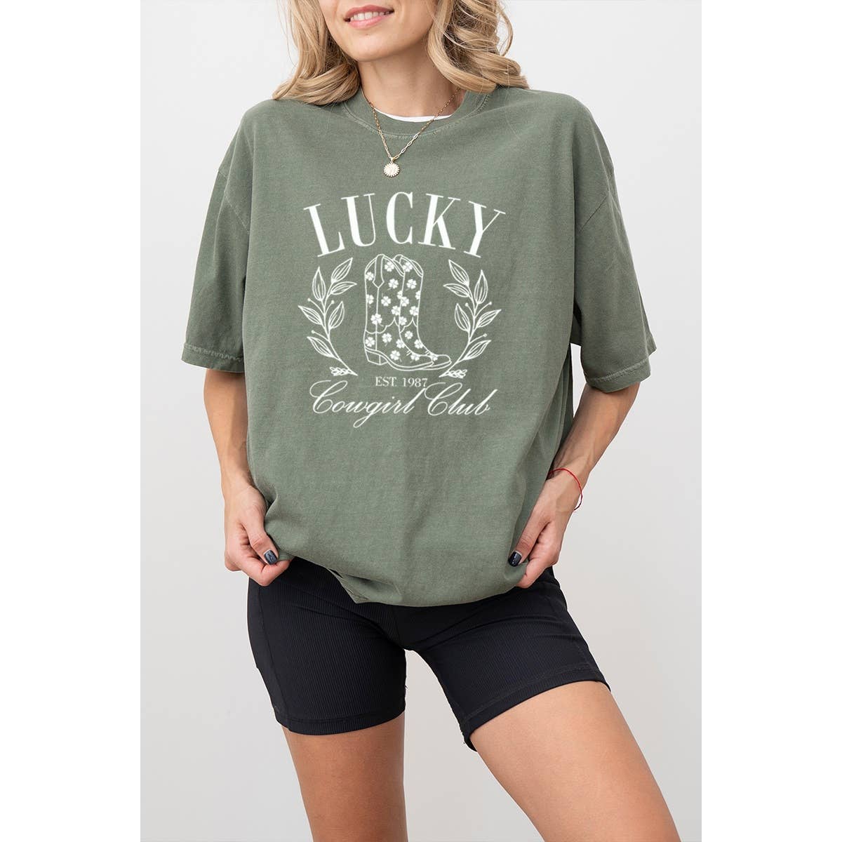 Lucky  Vintage Graphic Oversized Tee Hoodie, Sweatshirt | PodTeesHub.com