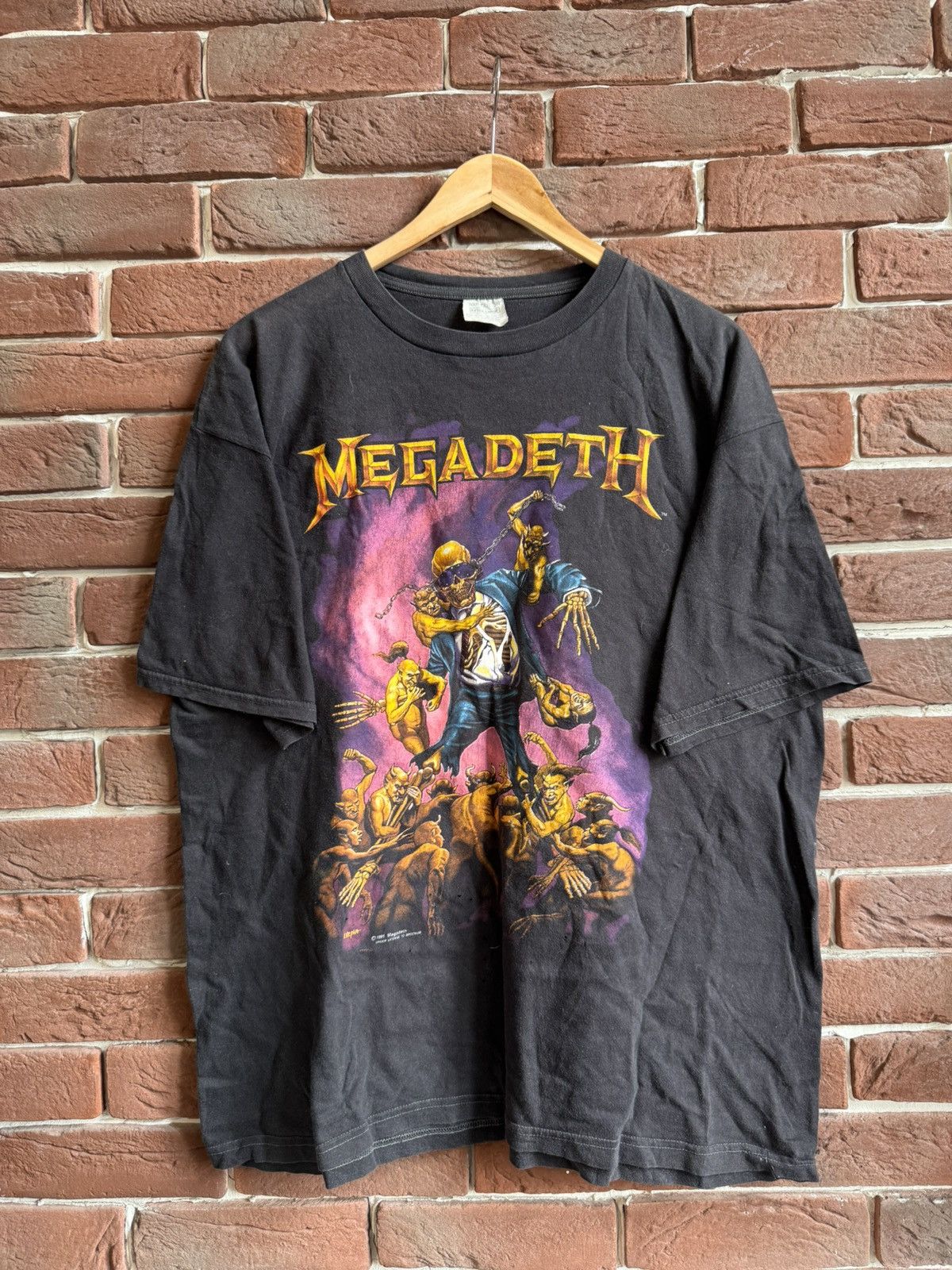 Band Tees Vintage 1991 Megadeth E Repka Tour Metal Band T Shirt Xl Hoodie, Sweatshirt | PodTeesHub.com