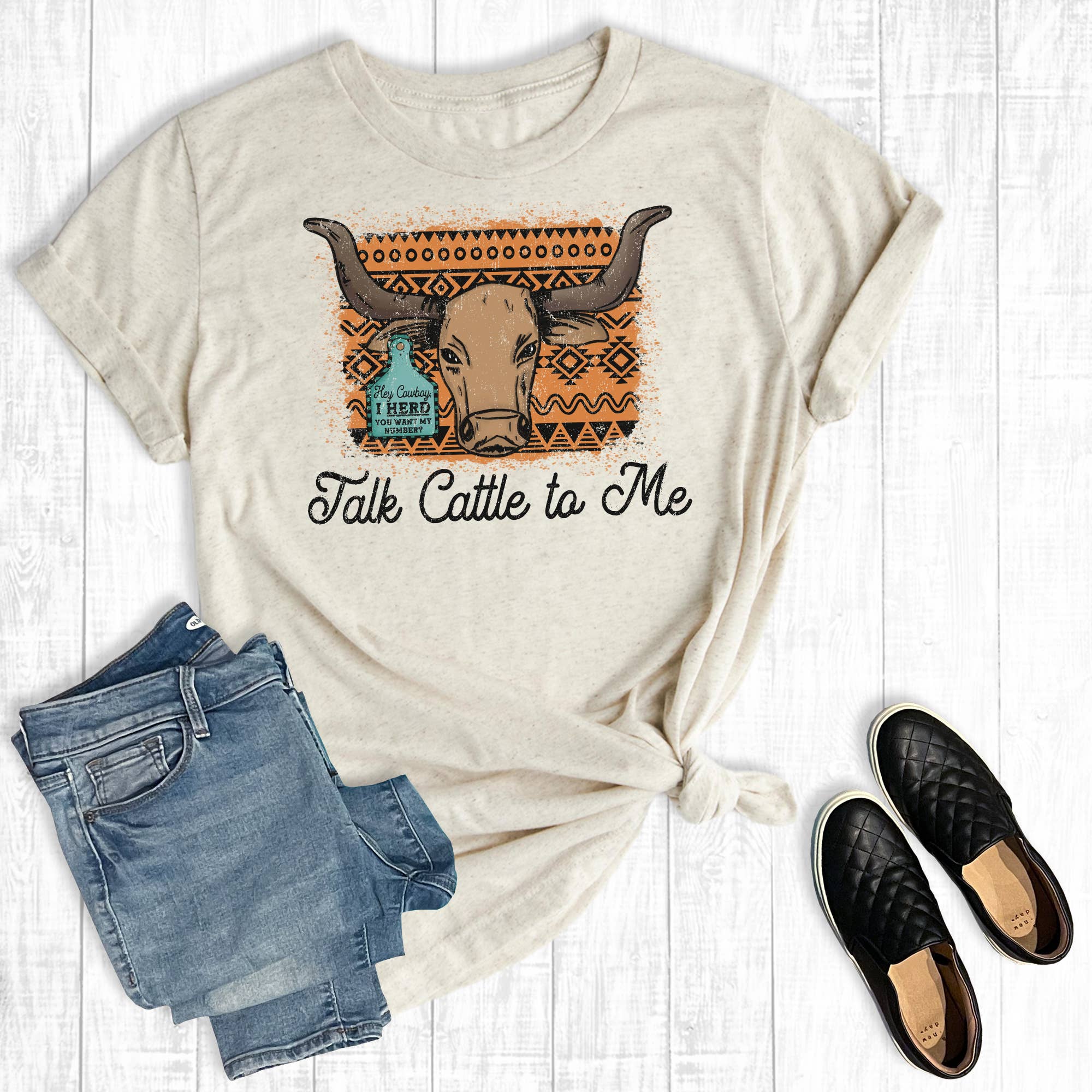 Western Hey Cowboy Talk Cattle To Me Graphic Tee Hoodie, Sweatshirt | PodTeesHub.com