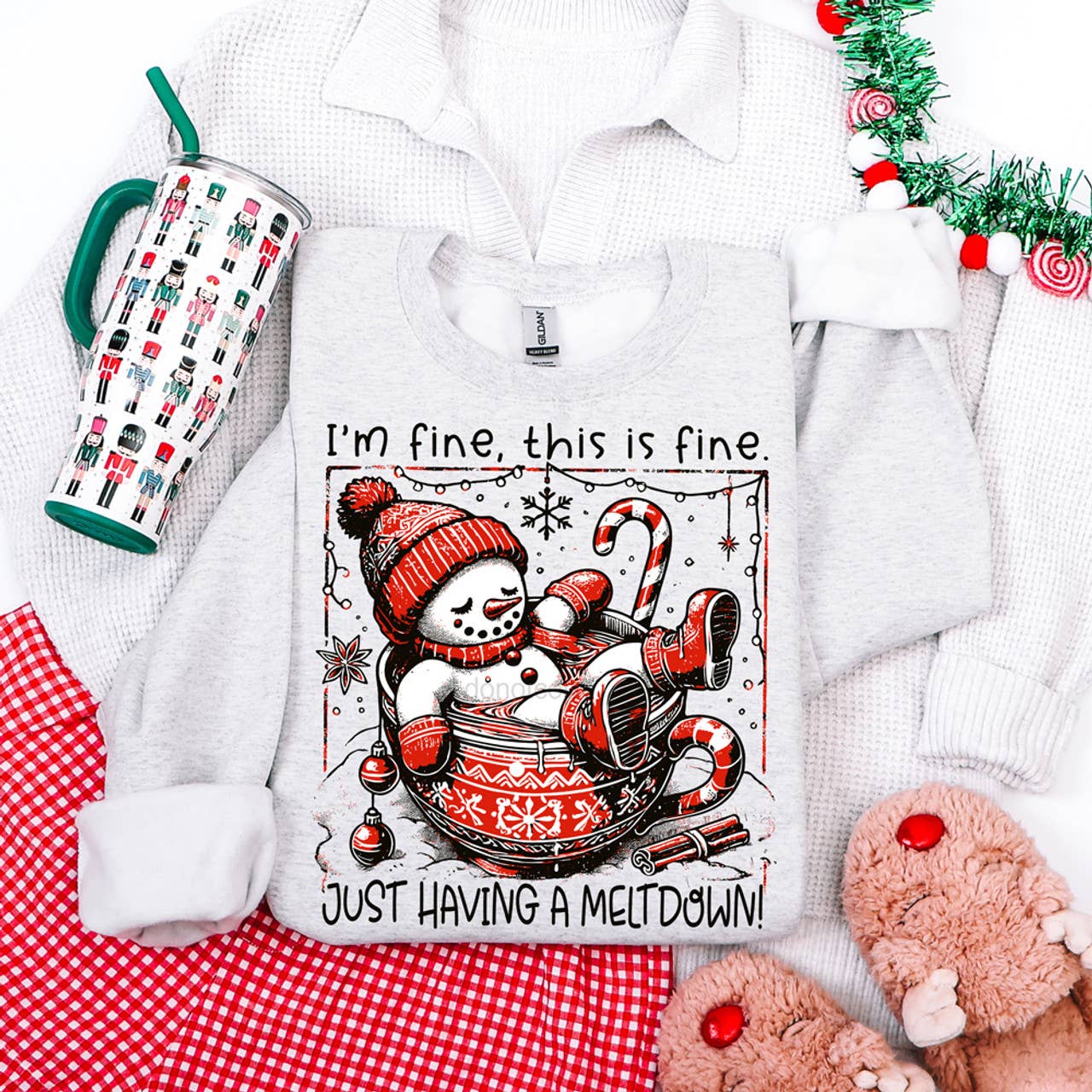 I'm Fine Snowman Sweatshirt T-Shirts, Hoodie | PodTeesHub.com