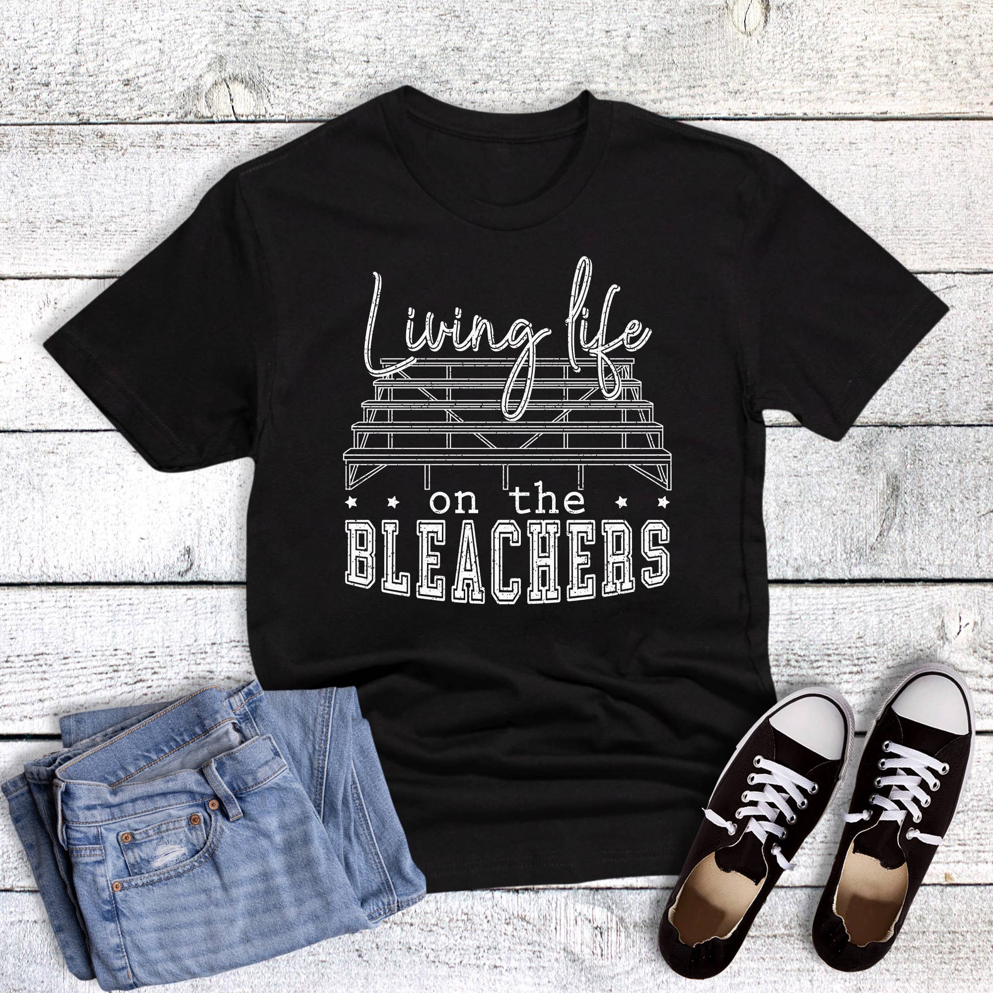 Living Life On the Bleachers Graphic Tee Hoodie, Sweatshirt | PodTeesHub.com
