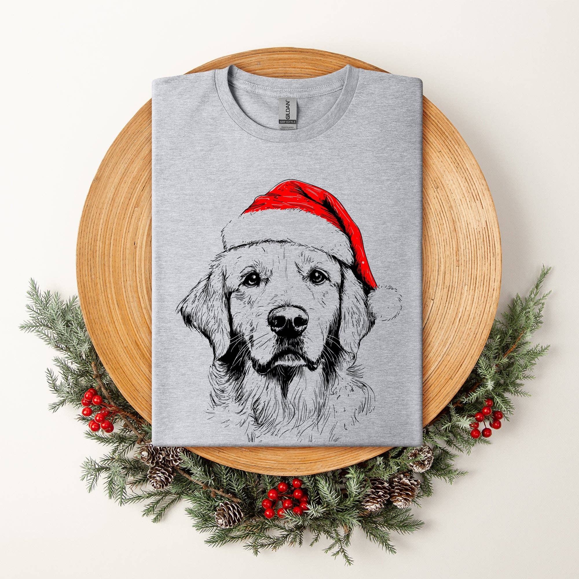 Golden Retriever, Santa, Christmas, Dog Lover, Pet T-Shirt Hoodie, Sweatshirt | PodTeesHub.com