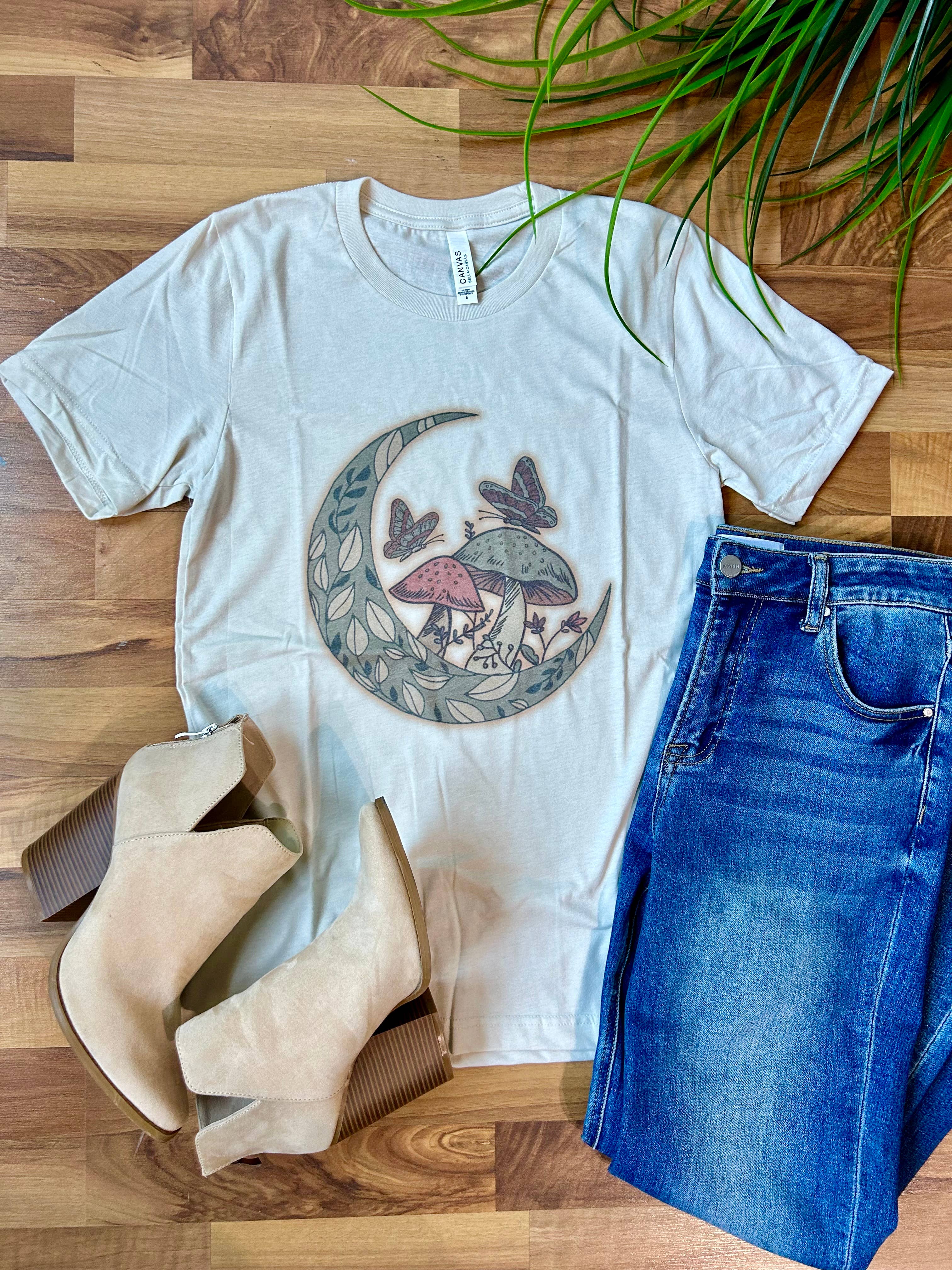 Vintage Mushroom Moon Graphic Tee Hoodie, Sweatshirt | PodTeesHub.com