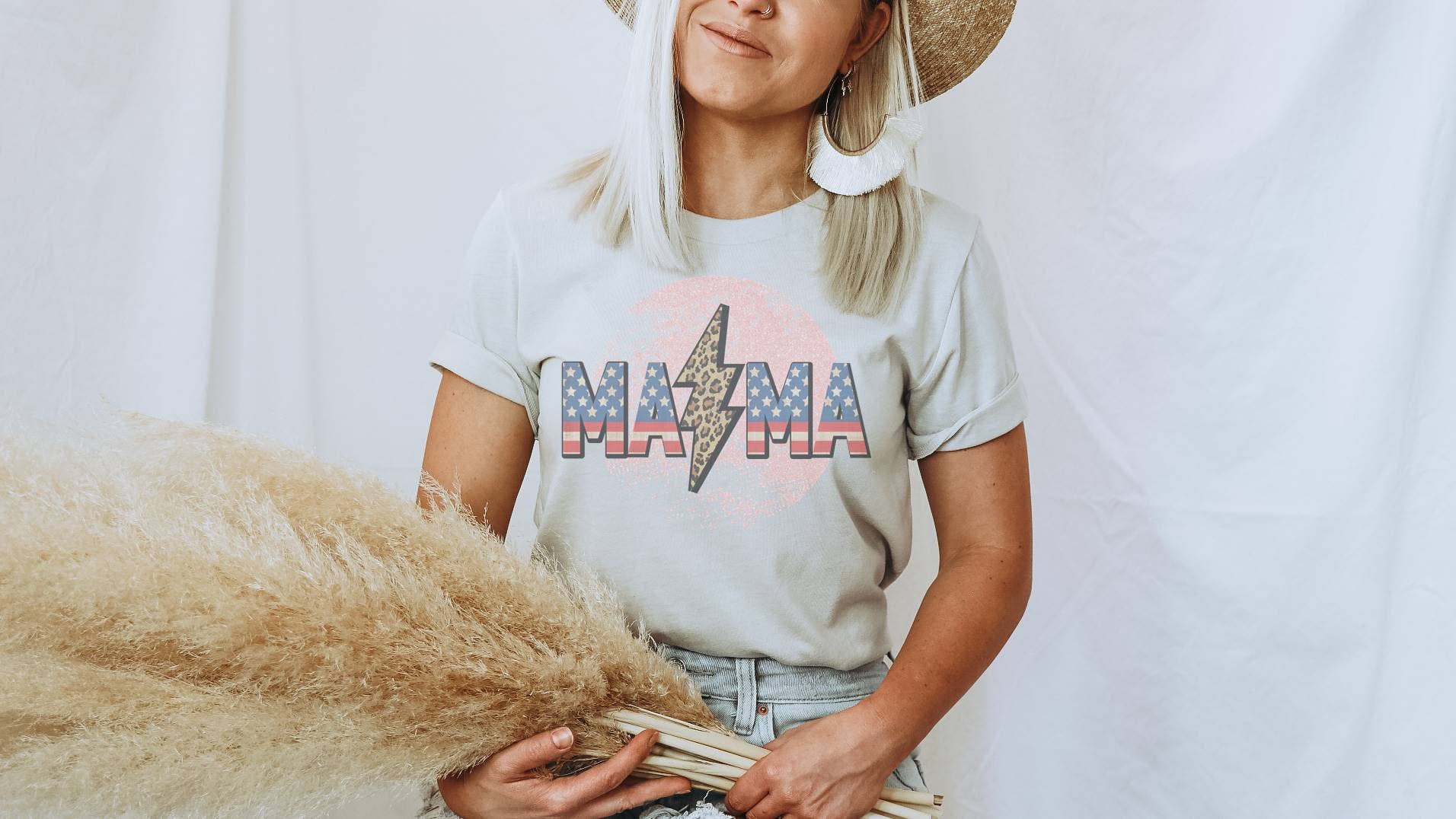 Mama Lightening Bolt Tee | Patriotic T Shirt Hoodie, Sweatshirt | PodTeesHub.com